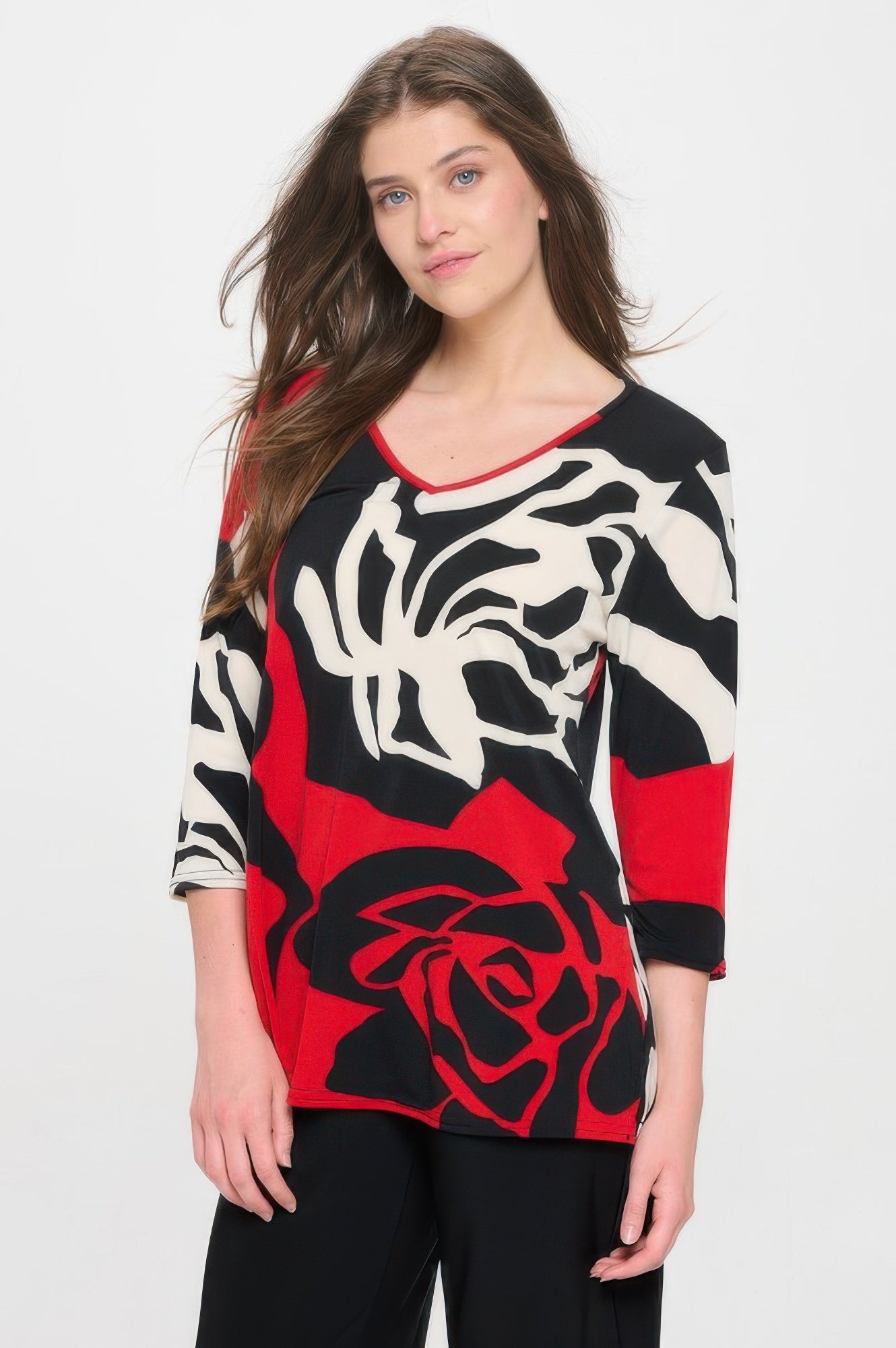 Hit V-neck Band Top W/vent - DressAffection