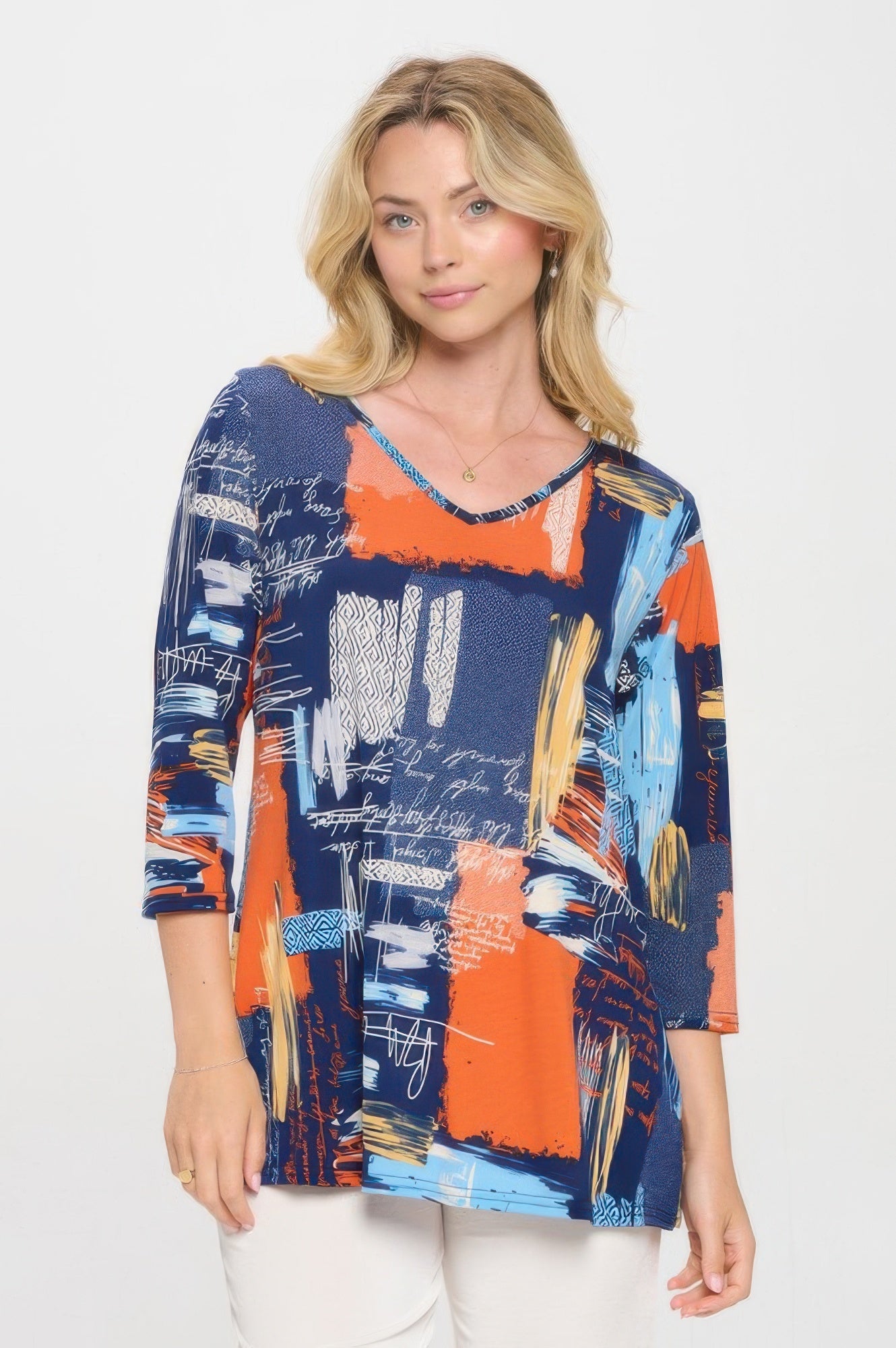 Hit V-neck Band Top W/vent - DressAffection