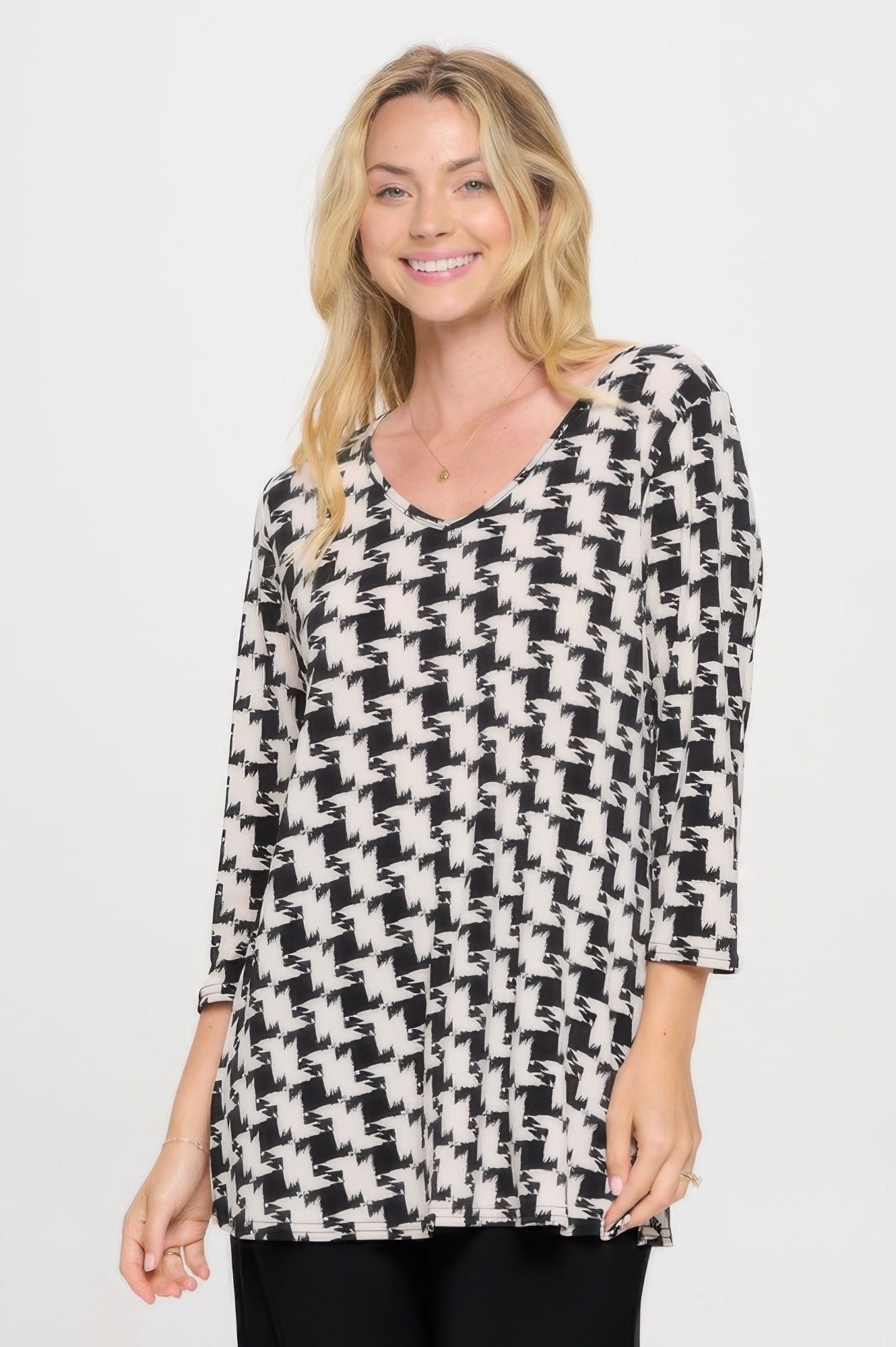 Hit V-neck Band Top W/vent - DressAffection