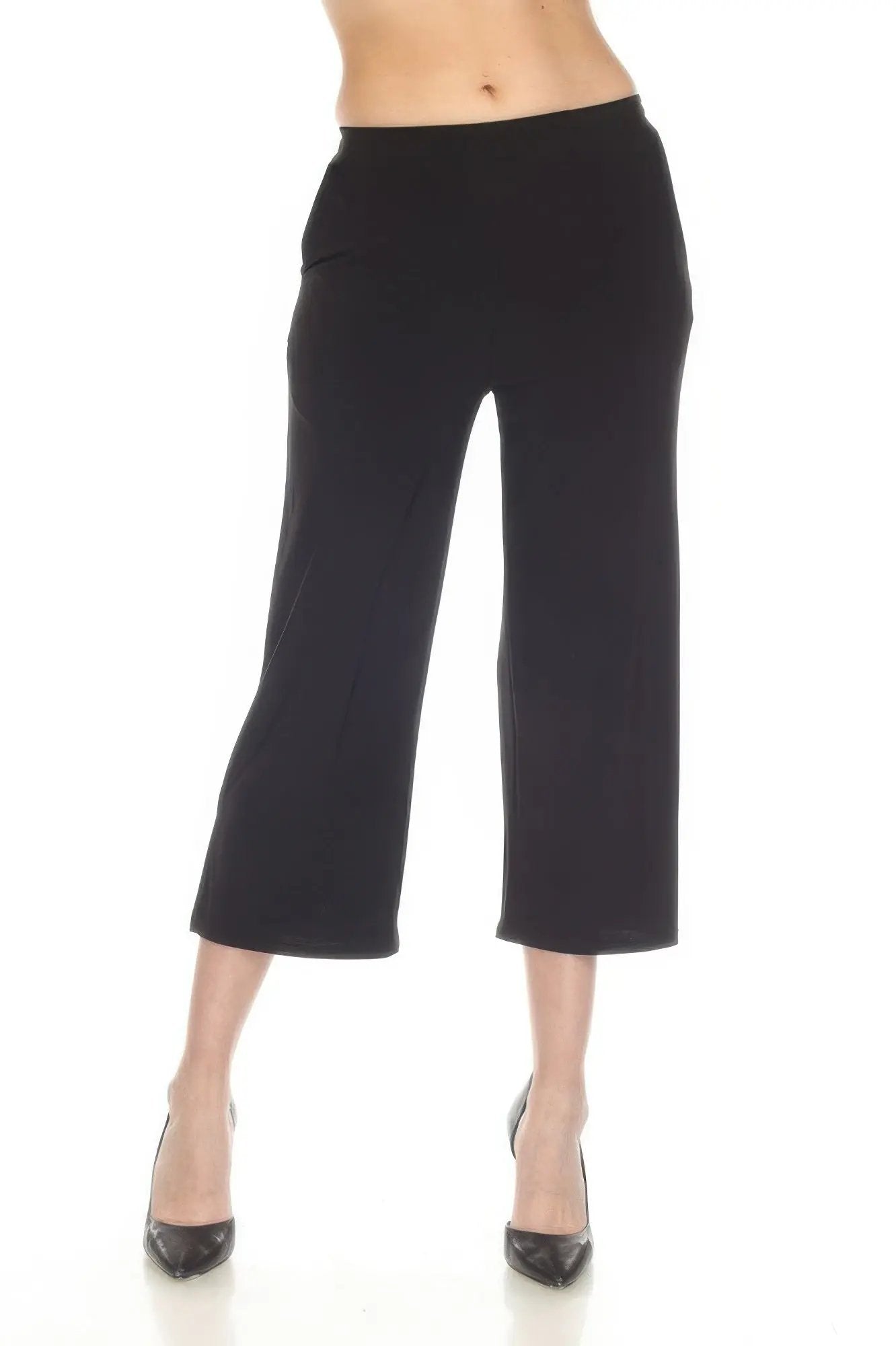 Hit Wide Leg Ankle Length Pants - DressAffection