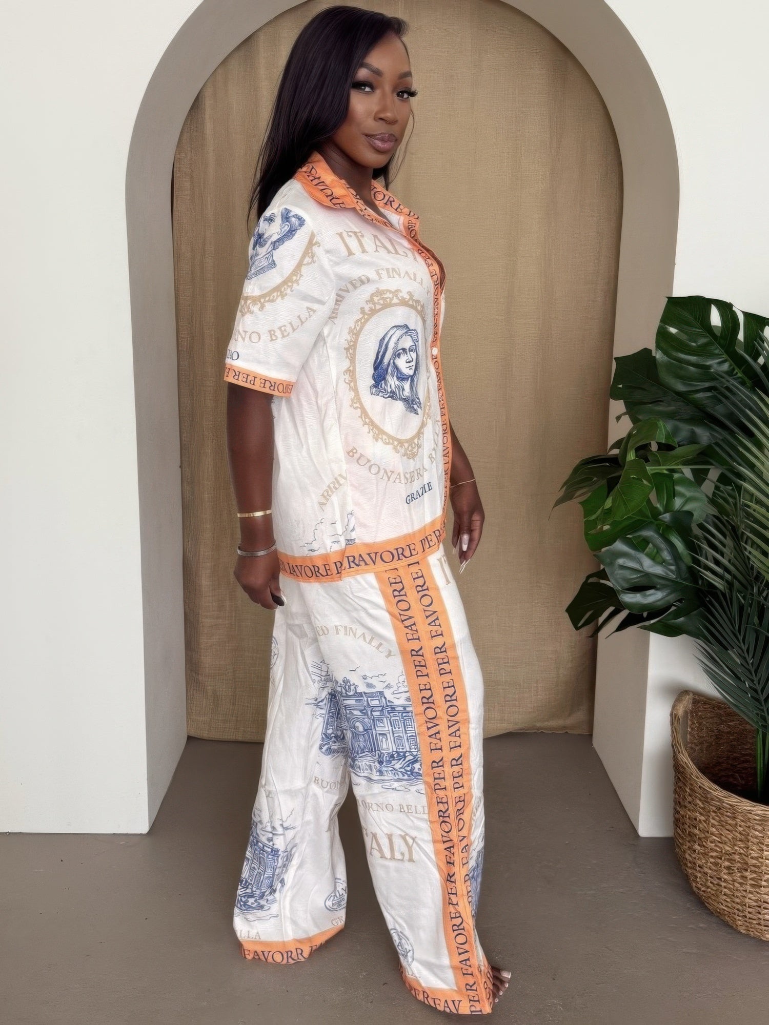 Italian Escape Two-piece Set - Resort Chic - DressAffection