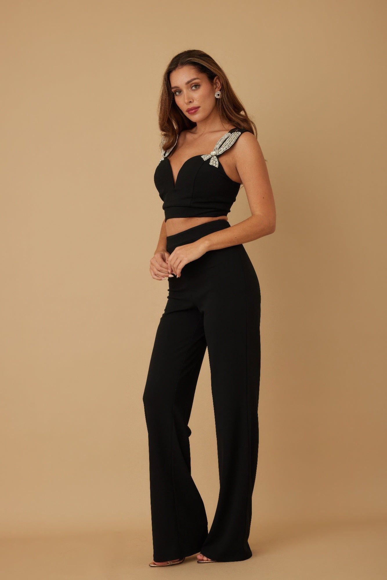 Jewel Beaded Ribbon Bow Sets - DressAffection