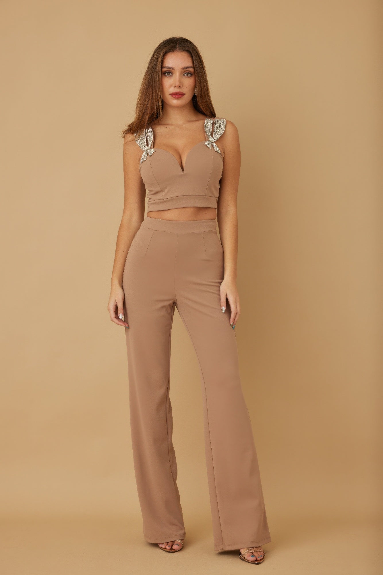 Jewel Beaded Ribbon Bow Sets - DressAffection