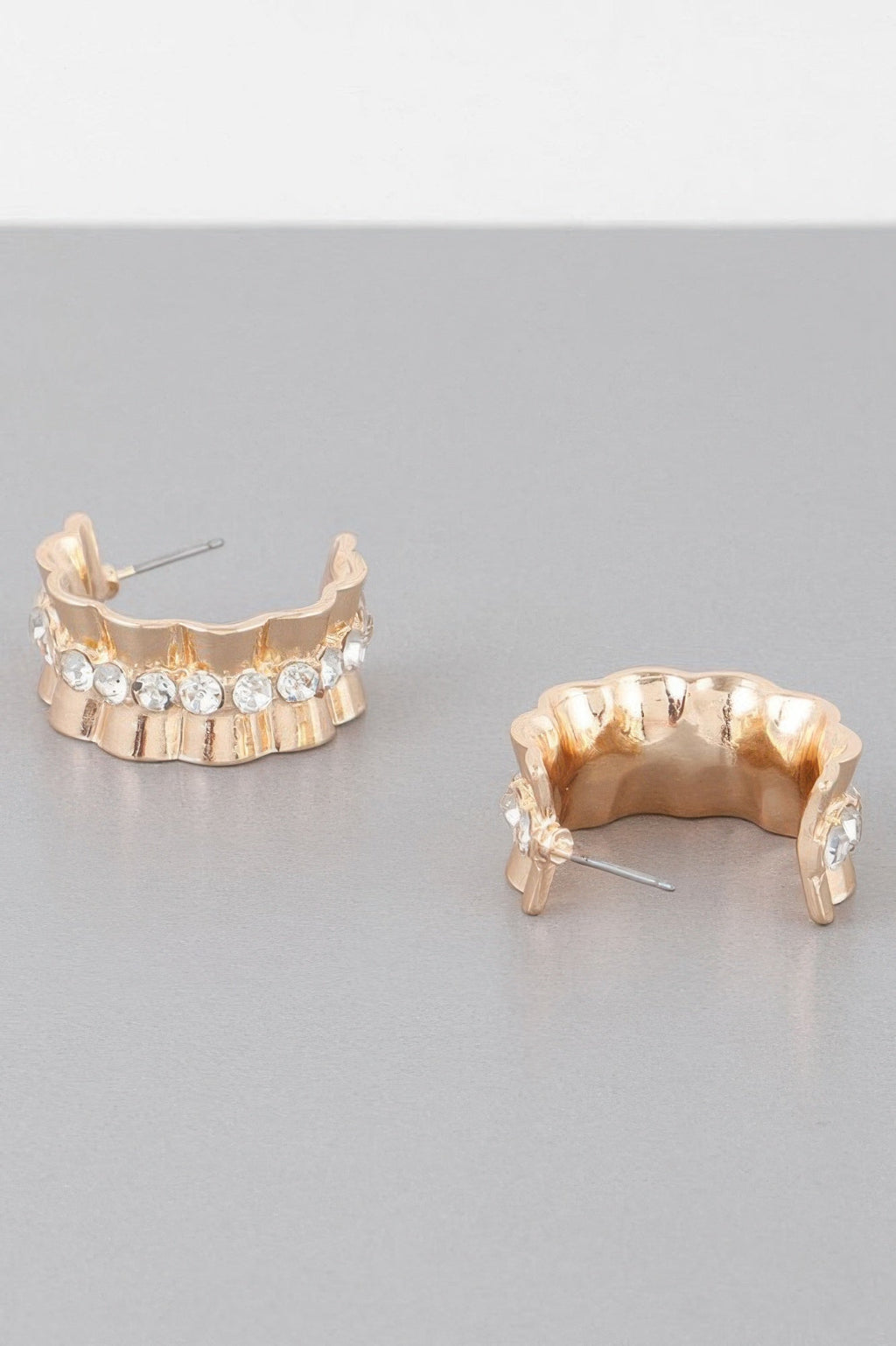 Jeweled Lace Hoop Earrings - DressAffection