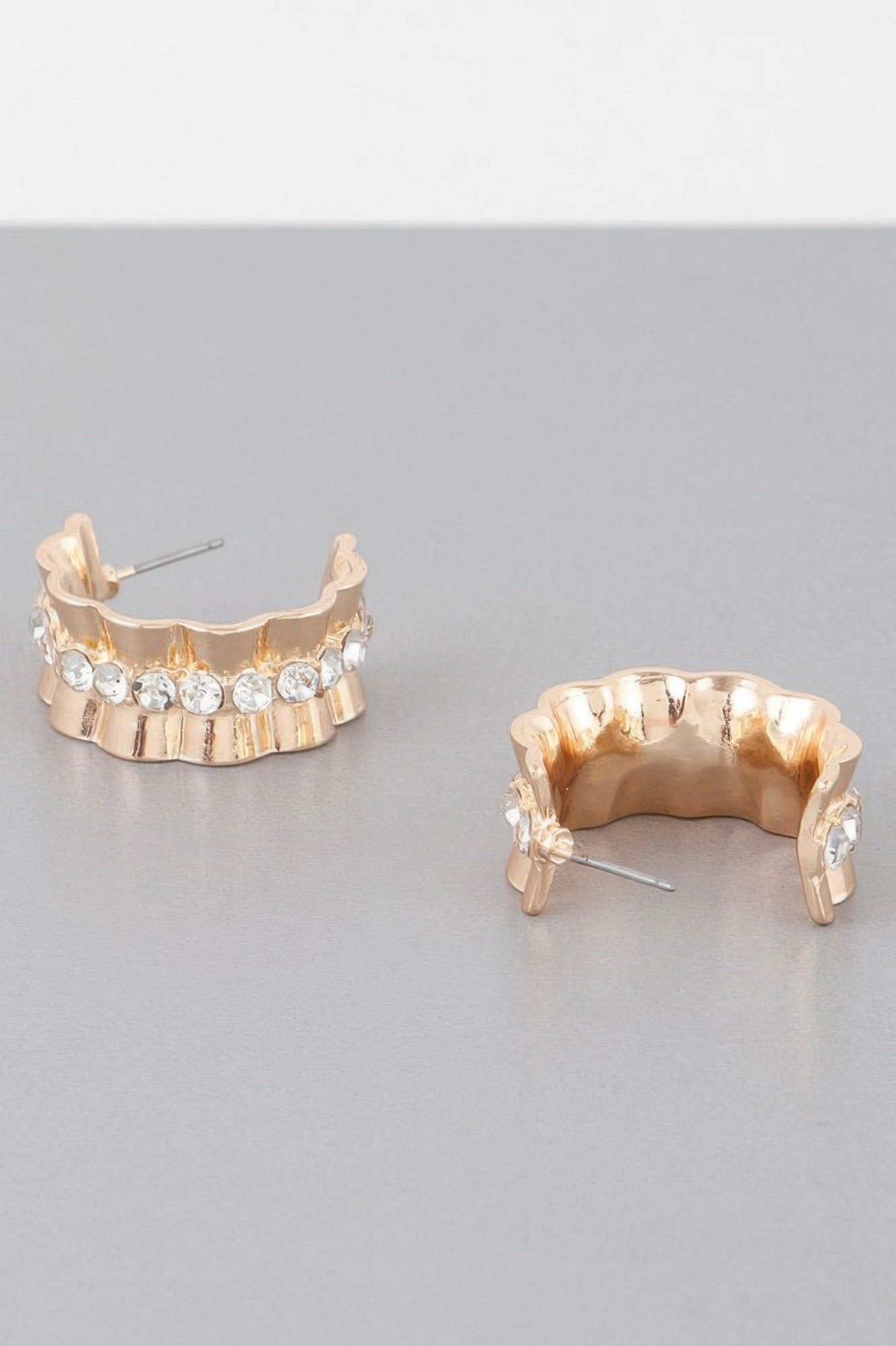 Jeweled Lace Hoop Earrings - DressAffection