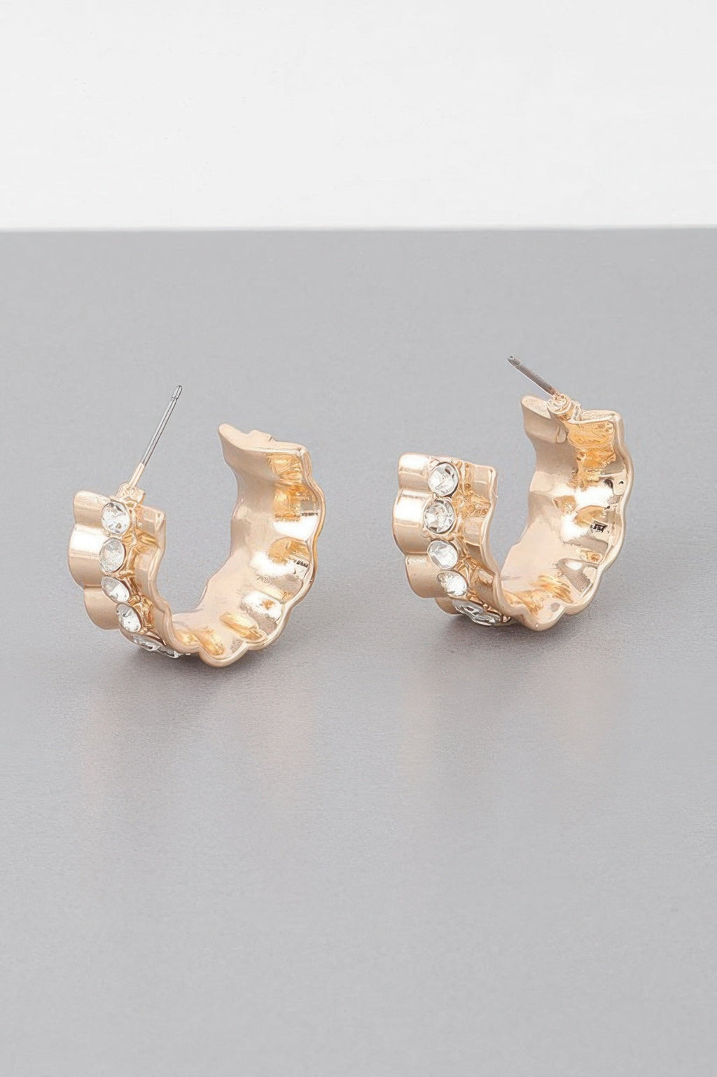 Jeweled Lace Hoop Earrings - DressAffection