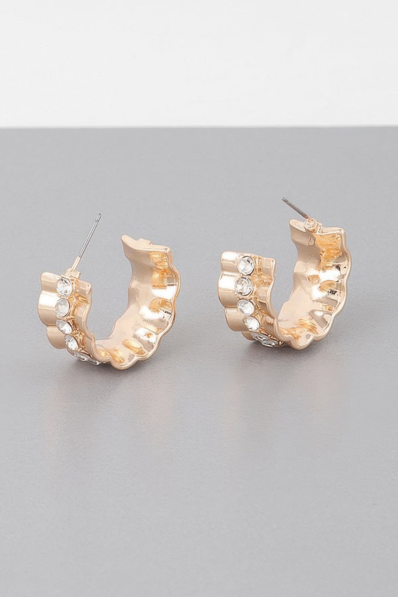 Jeweled Lace Hoop Earrings - DressAffection