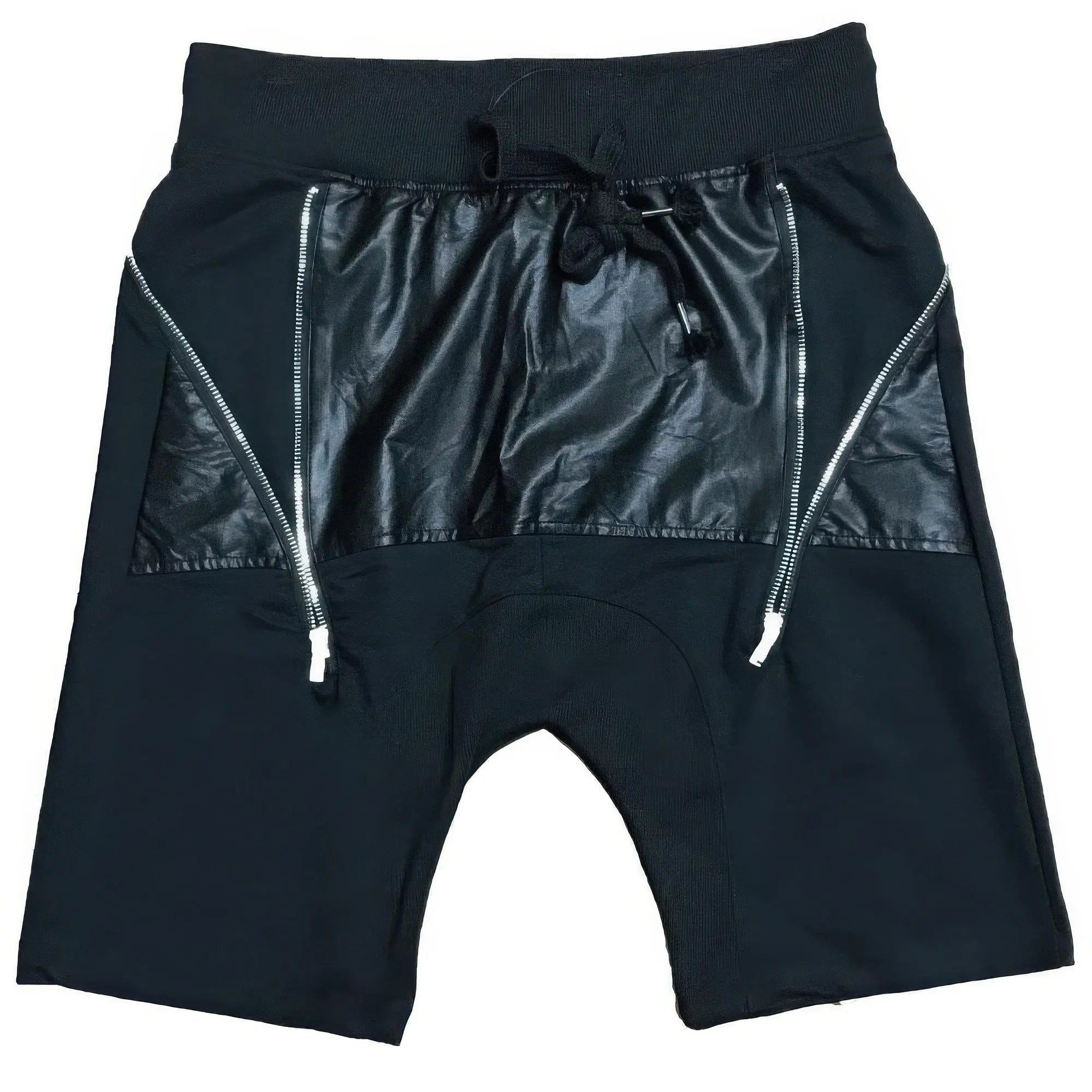 Leather Front Moto Short Pants - DressAffection