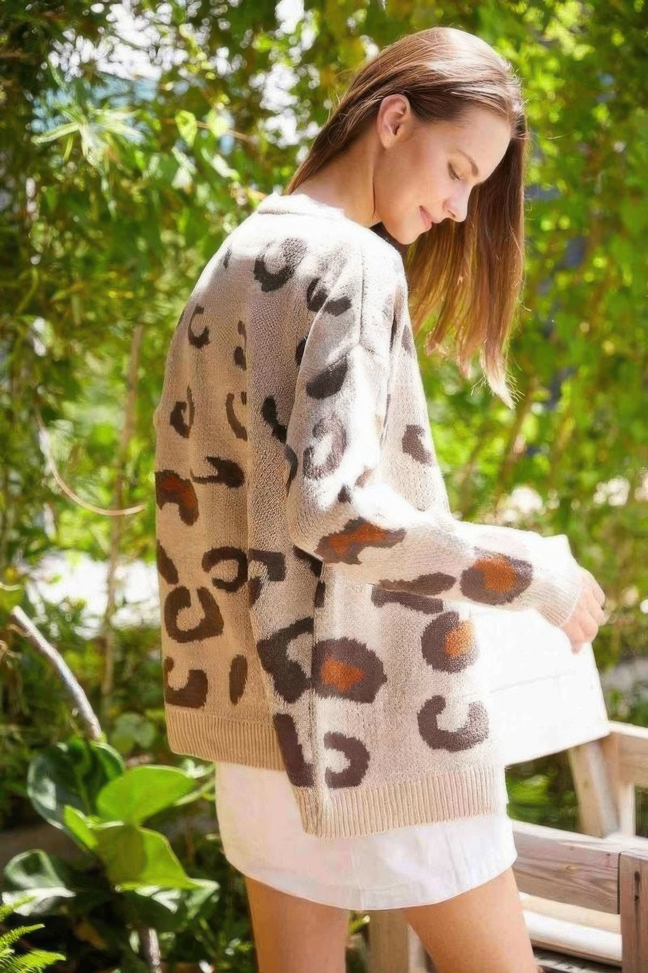 Leopard Button Down Cardigan - DressAffection