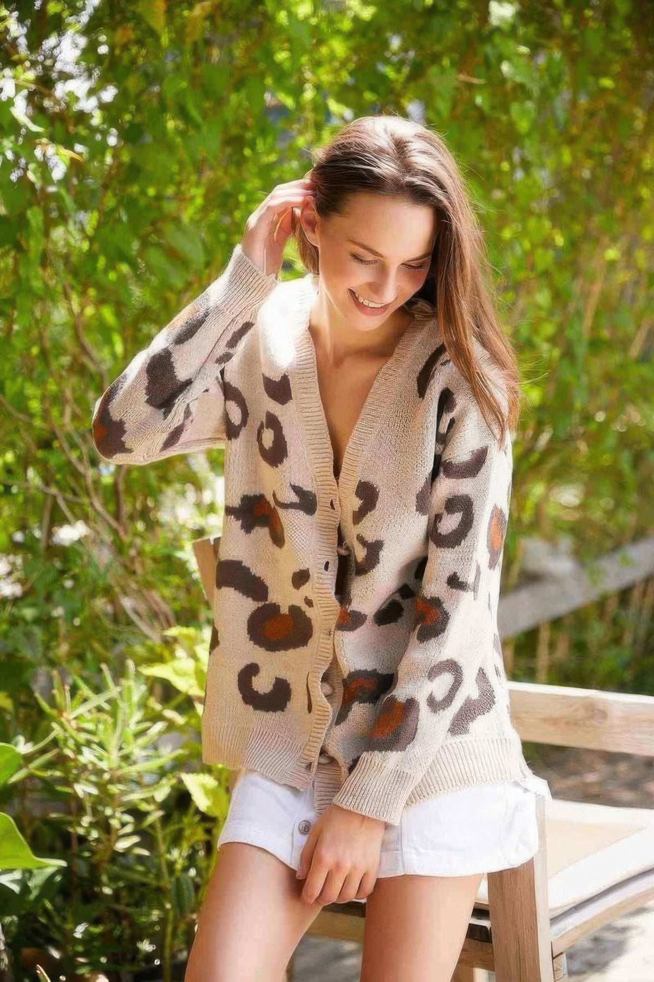 Leopard Button Down Cardigan - DressAffection