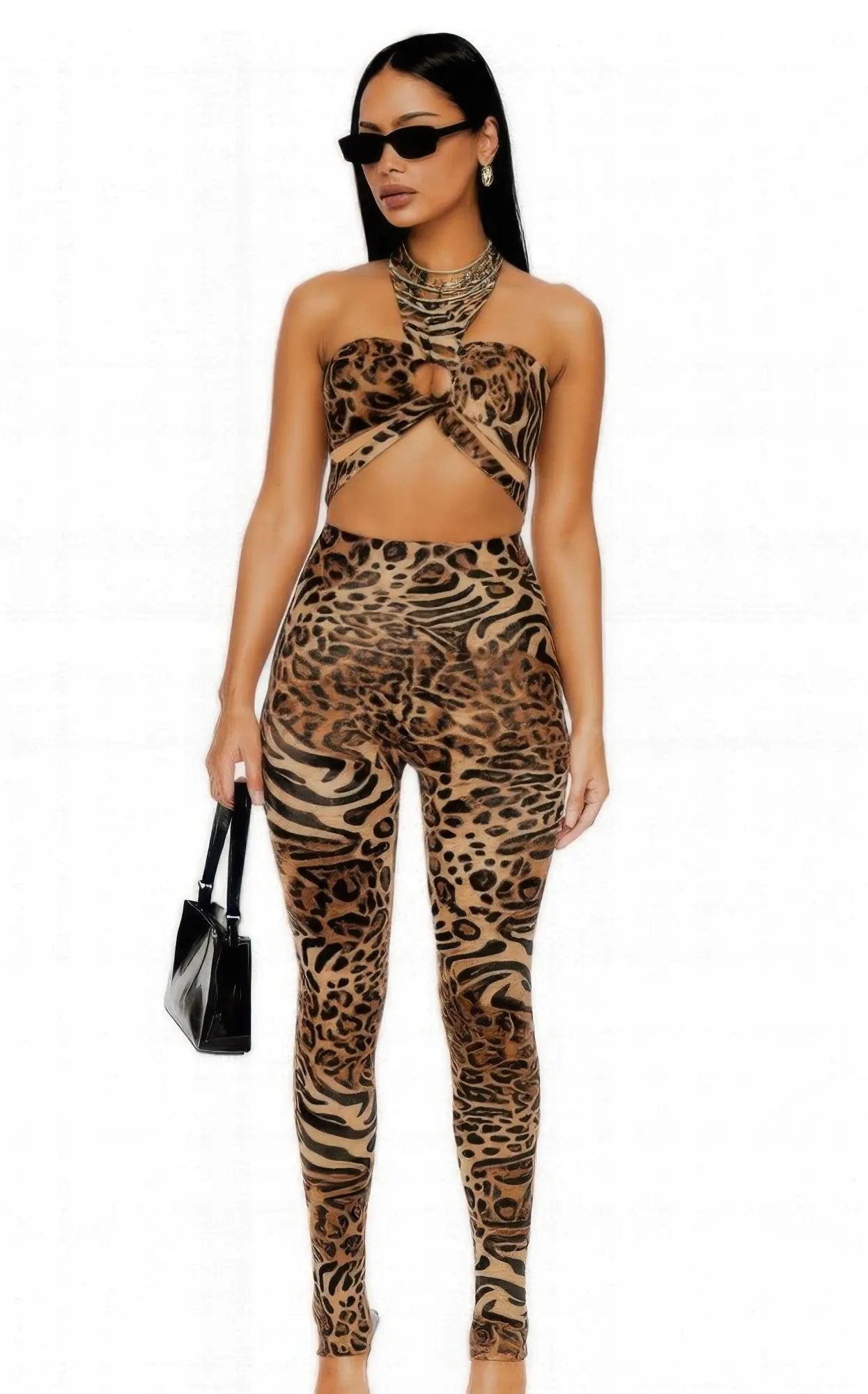 Leopard Cheetah Intertwined Set - DressAffection