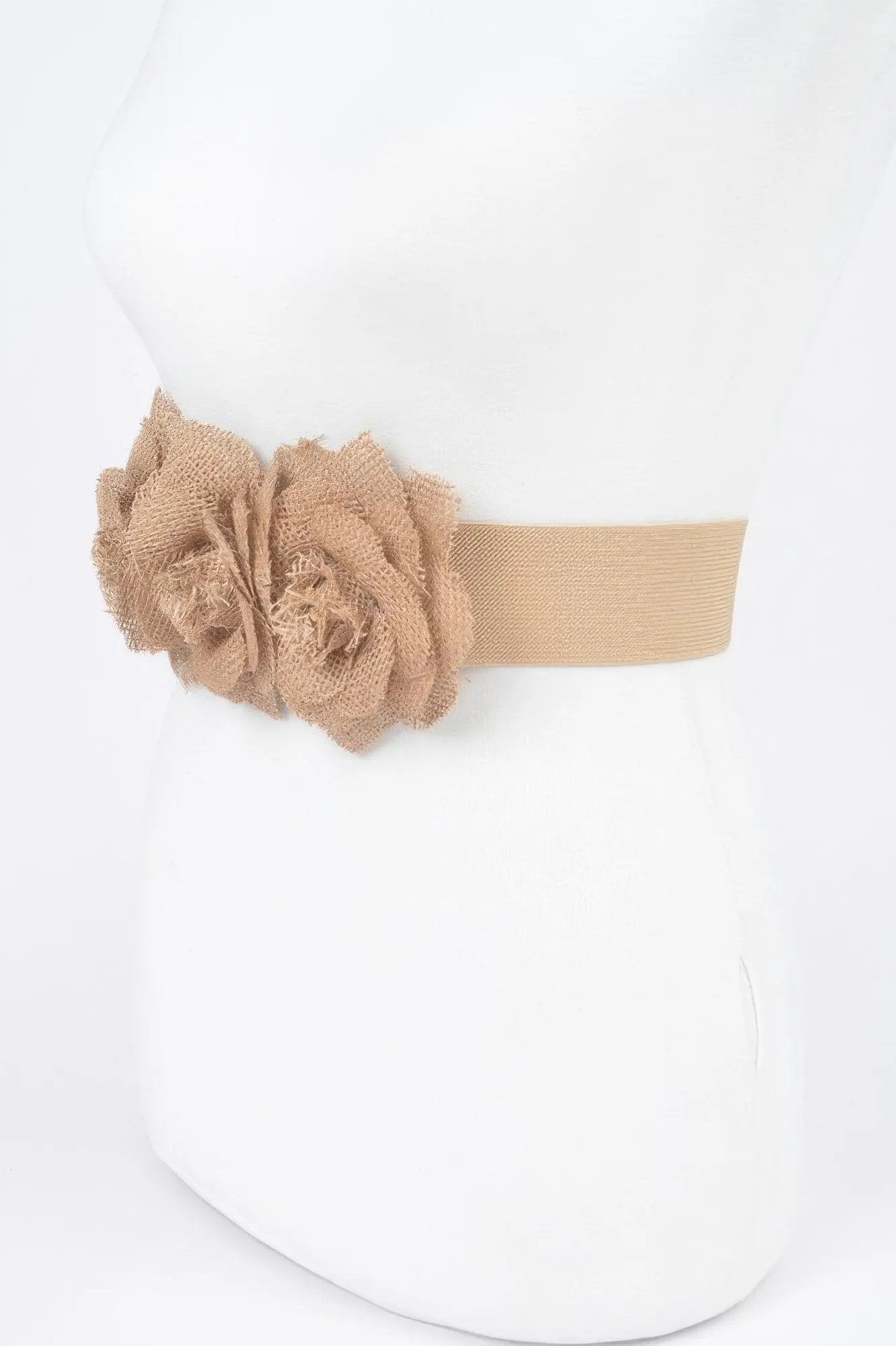 Linnen Flowers Elastic Belt - DressAffection