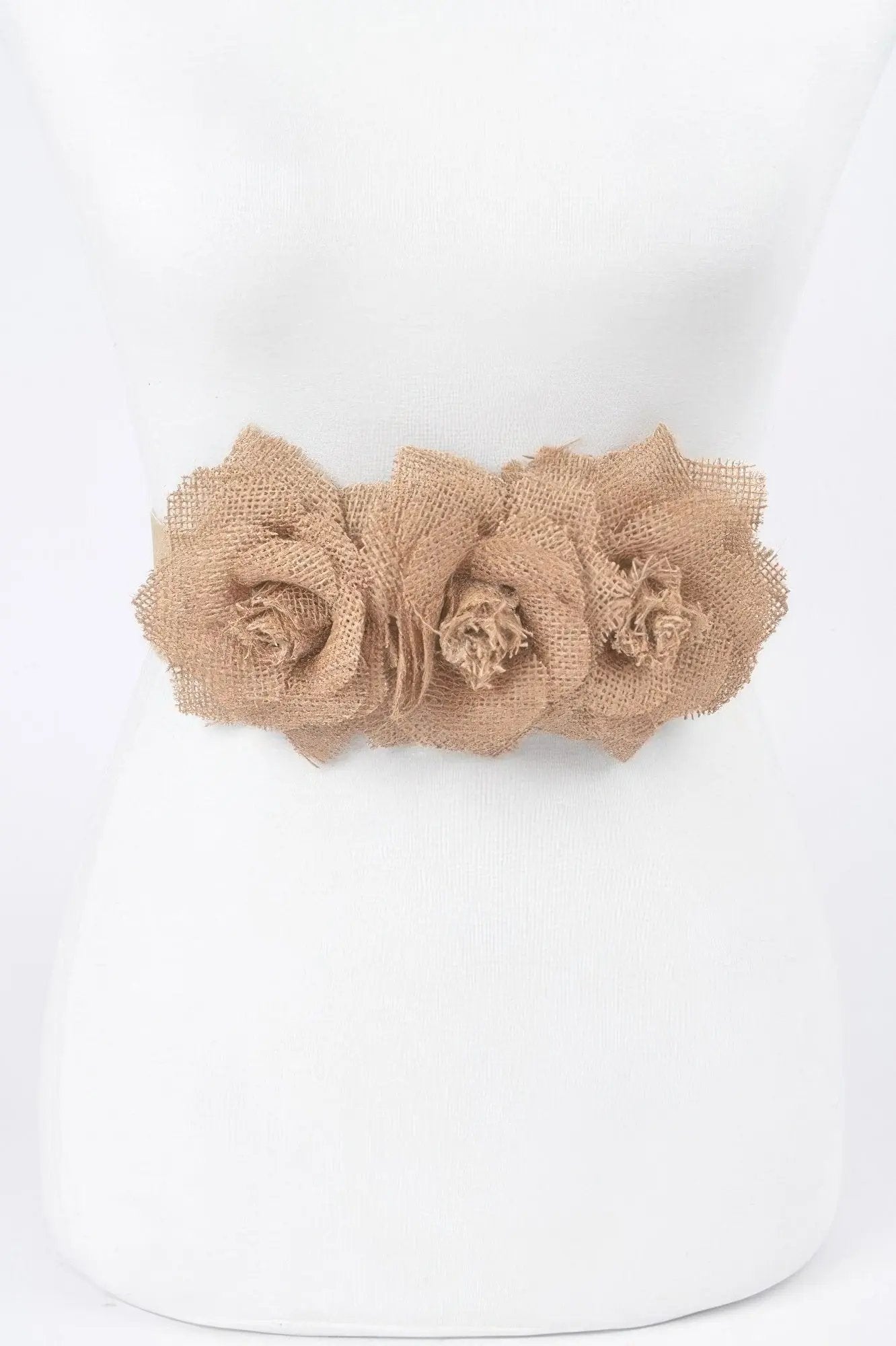Linnen Flowers Elastic Belt - DressAffection