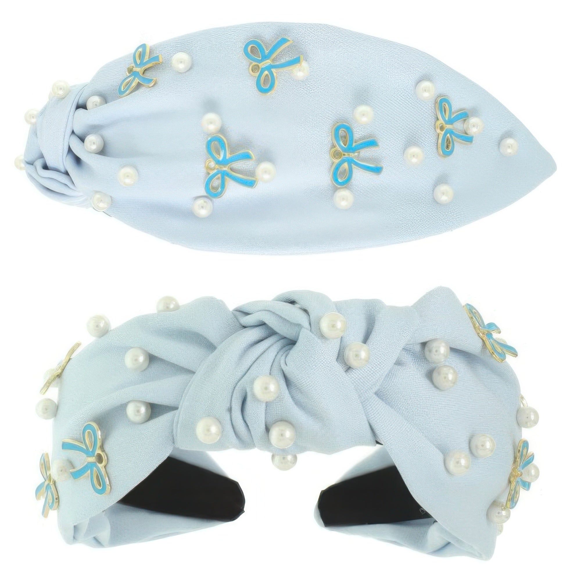 Long Tail Bow Theme Jeweled Headband - DressAffection