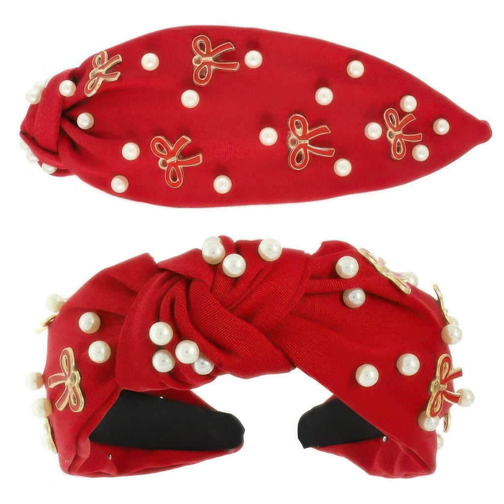 Long Tail Bow Theme Jeweled Headband - DressAffection