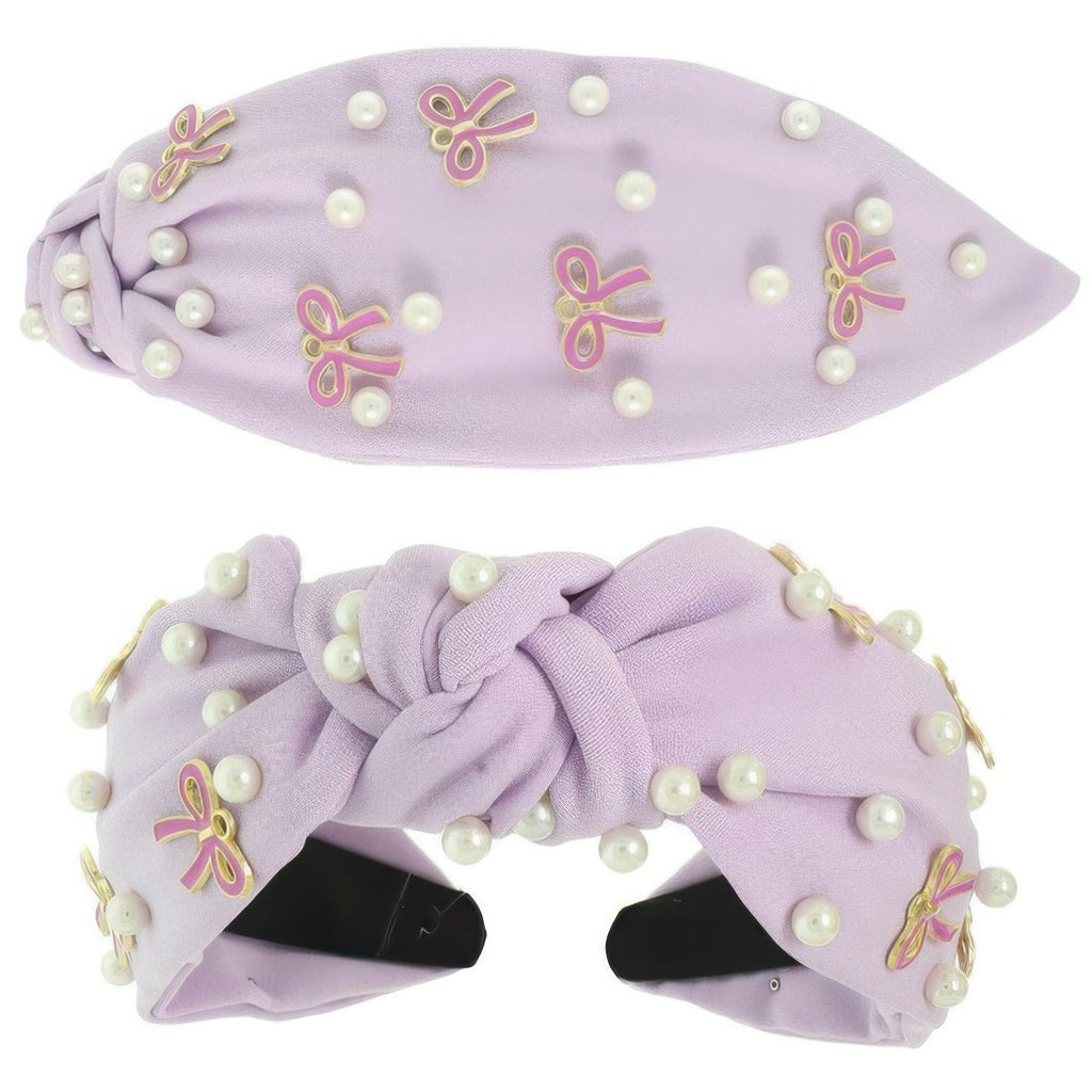 Long Tail Bow Theme Jeweled Headband - DressAffection