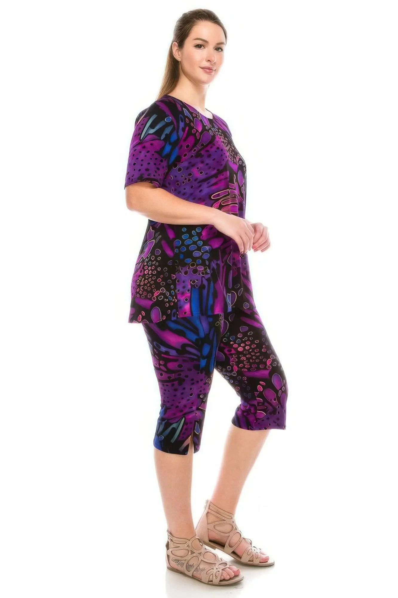 Matching Capri Pant Set In Plus Size - DressAffection