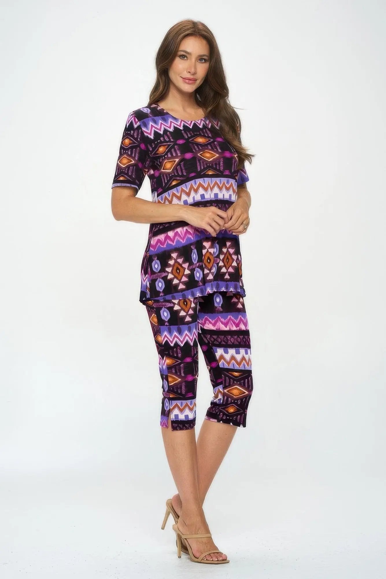 Matching Capri Pant Set In Plus Size - DressAffection