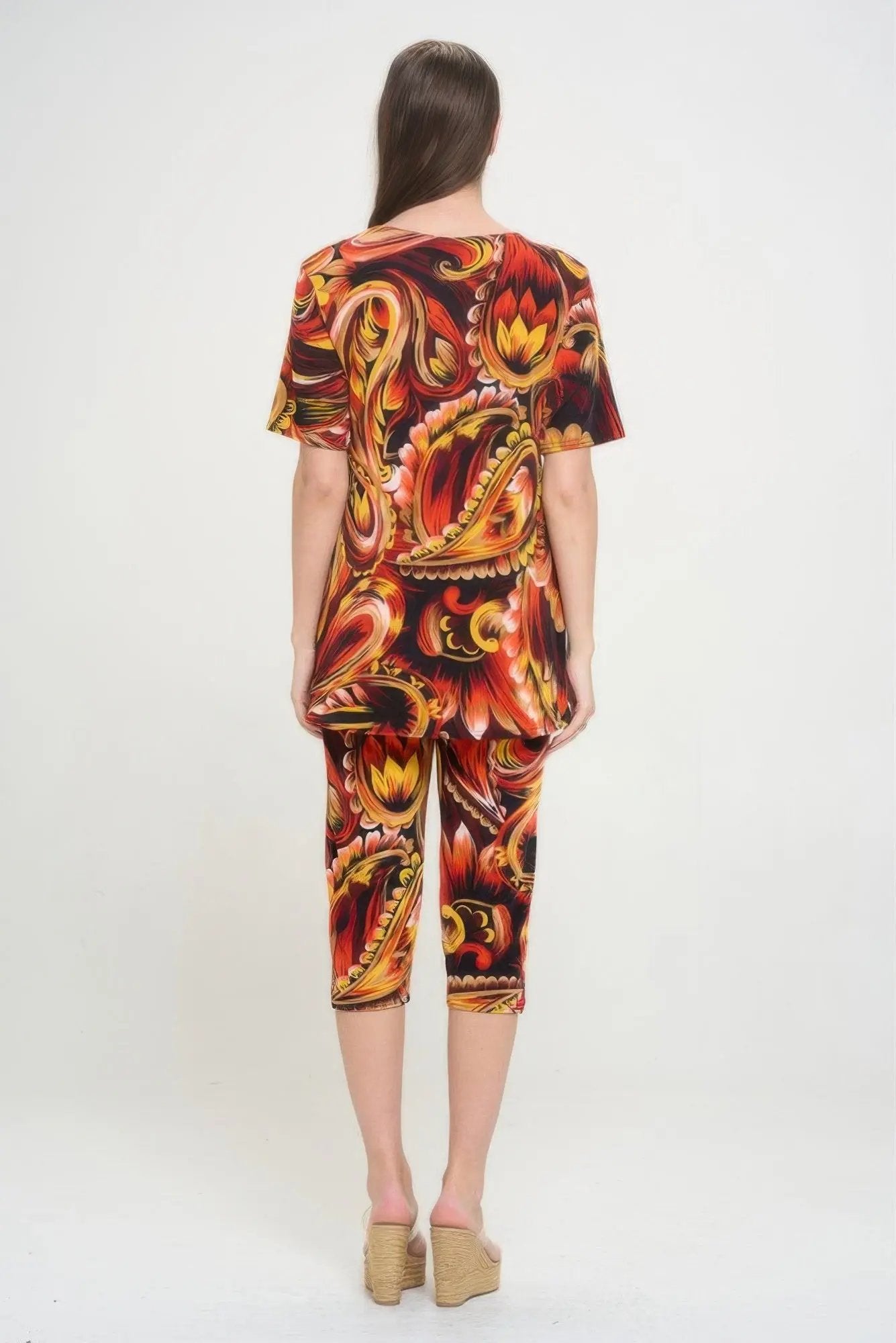 Matching Capri Pant Set In Plus Size - DressAffection