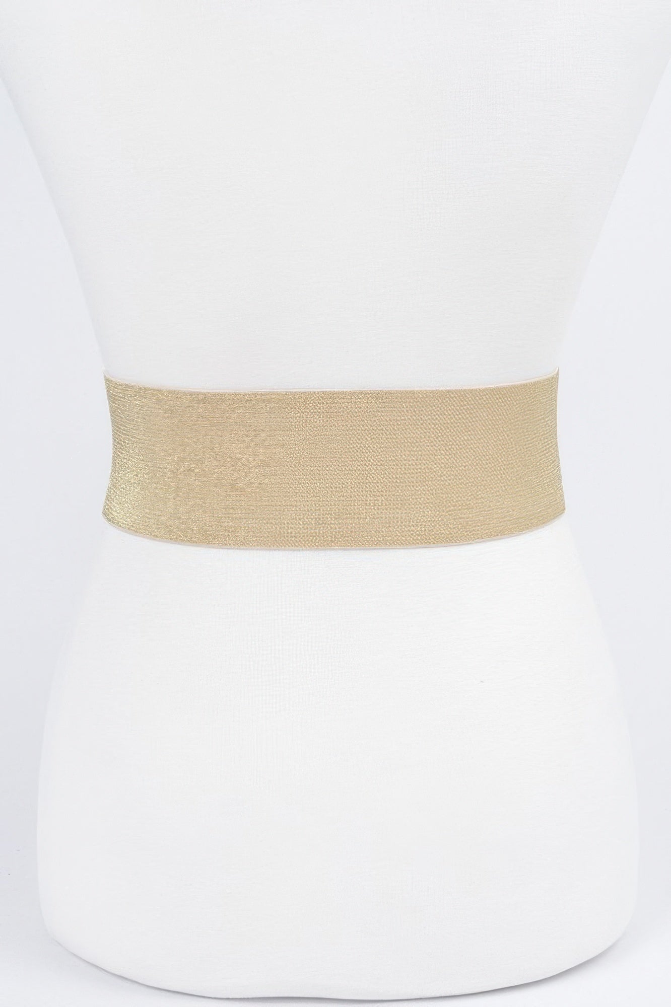 Metallic Faux Leather Metallic Elastic Belt - DressAffection