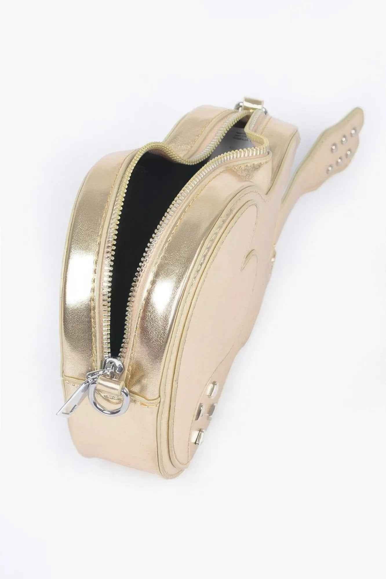 Metallic Faux Leather Guitar Novelty Bag