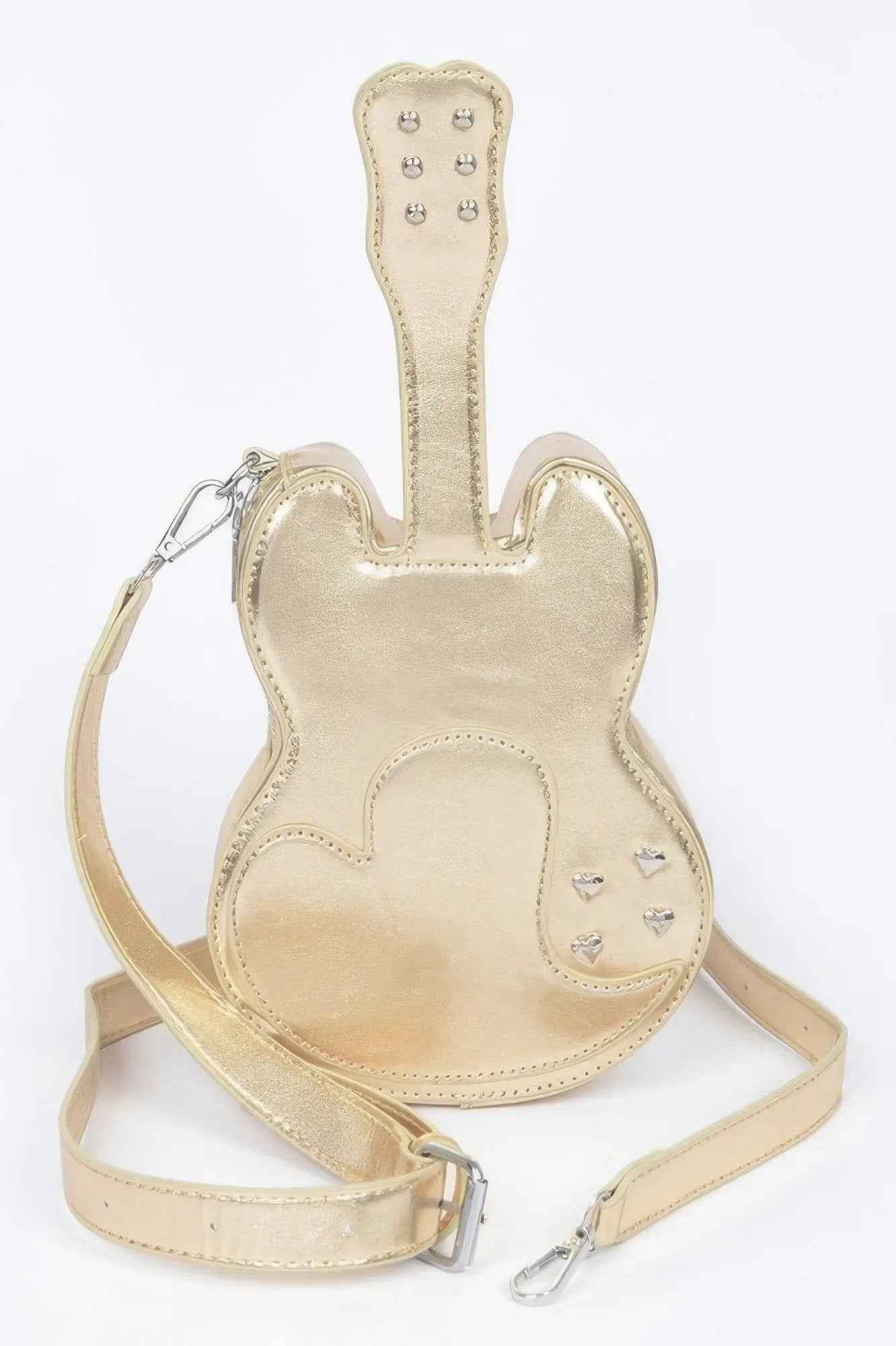Metallic Faux Leather Guitar Novelty Bag