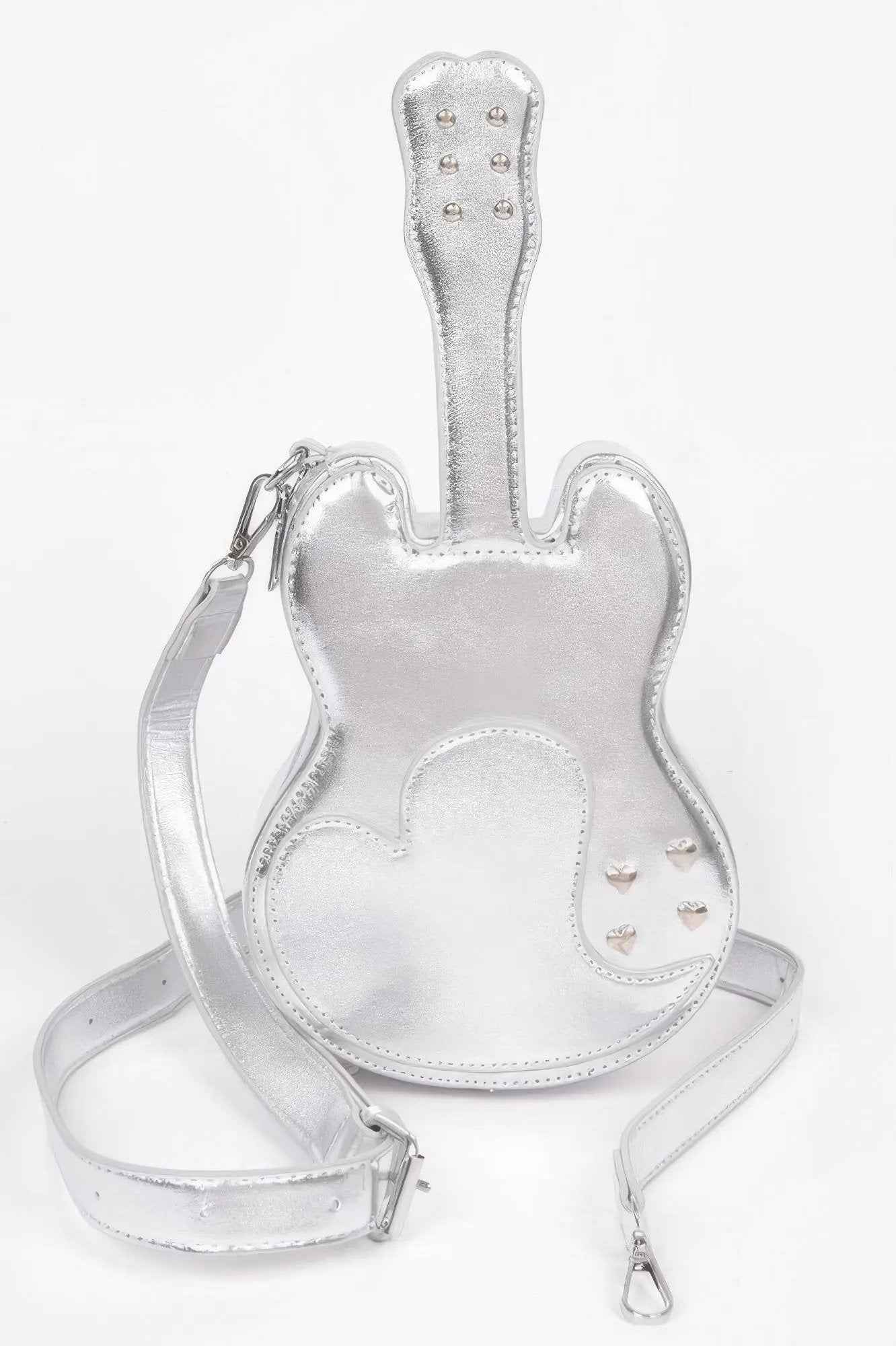 Metallic Faux Leather Guitar Novelty Bag