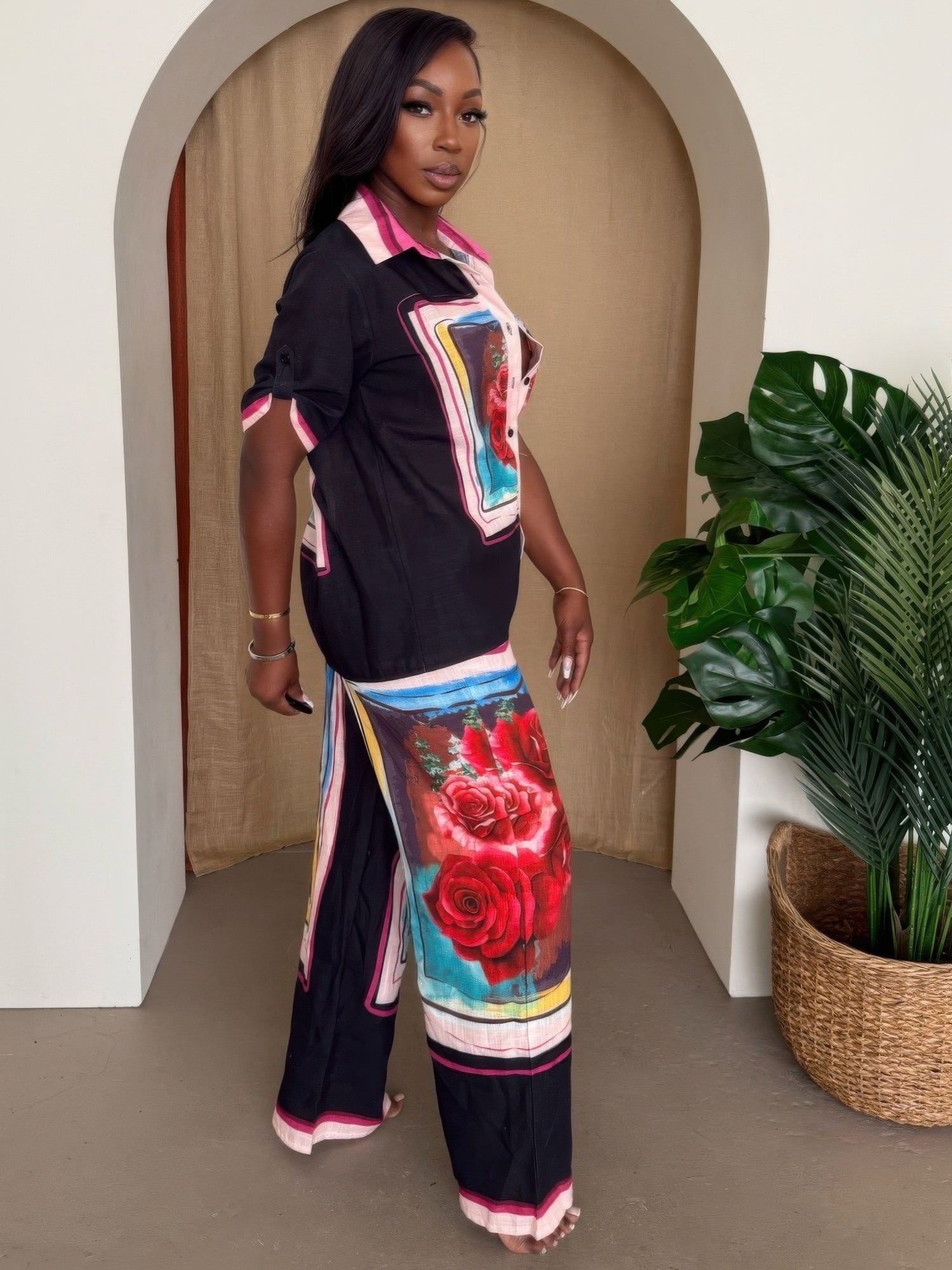 Midnight Bloom Framed Resort Set - DressAffection