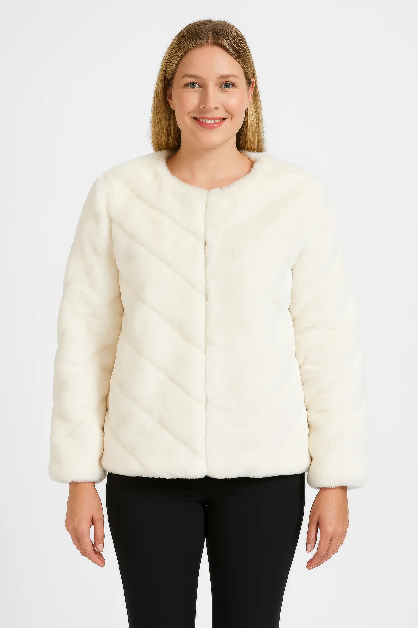 Midnight Luxe Faux Fur Jacket - DressAffection