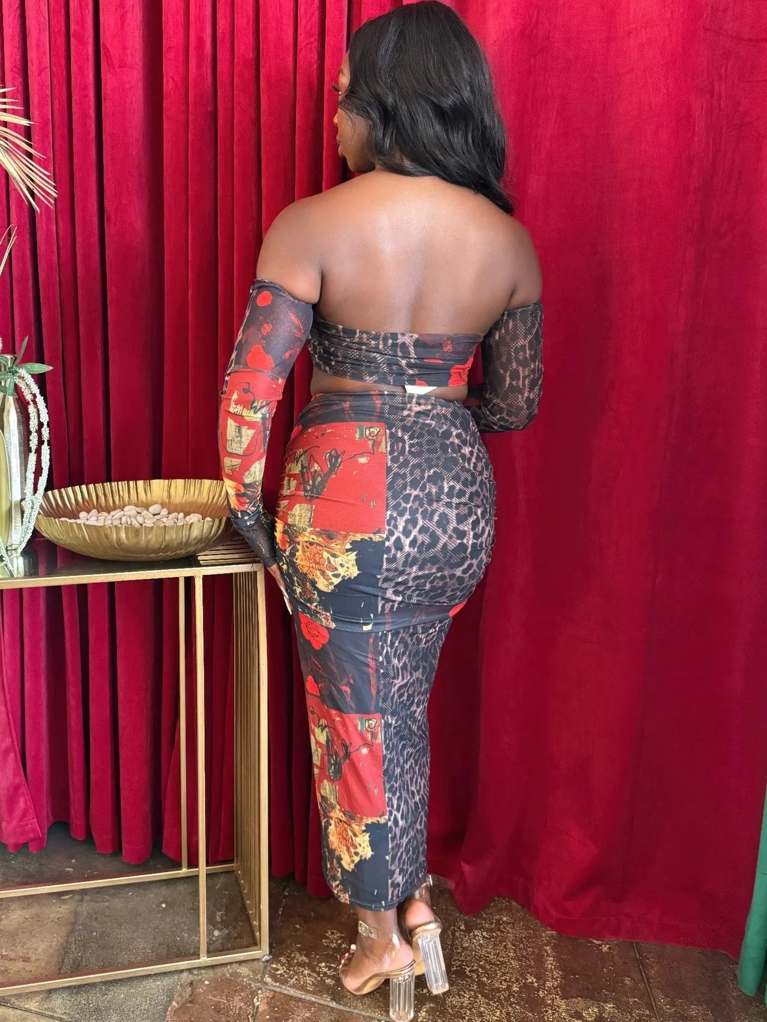 Midnight Rose Mesh Set - DressAffection