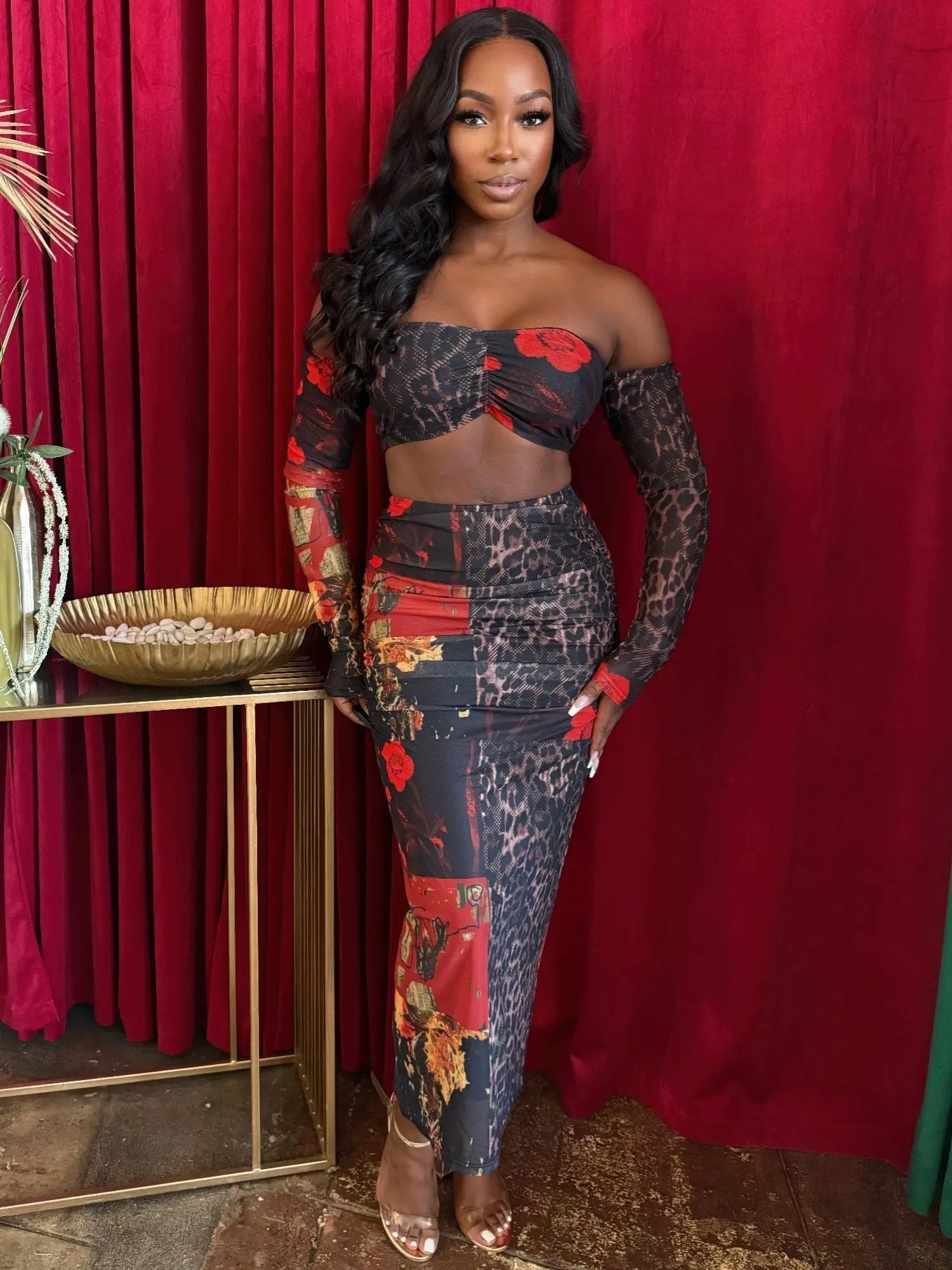 Midnight Rose Mesh Set - DressAffection