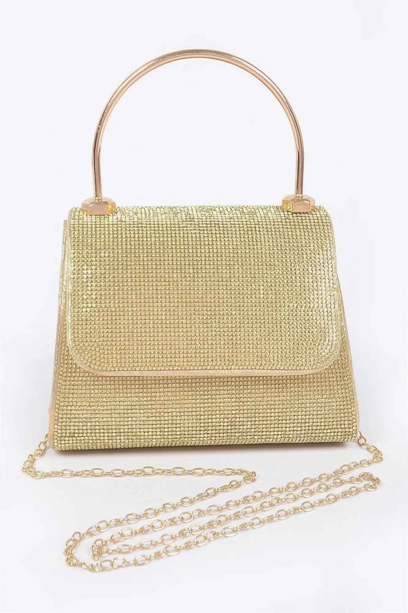 Mirror Metallic Top Handle Bag