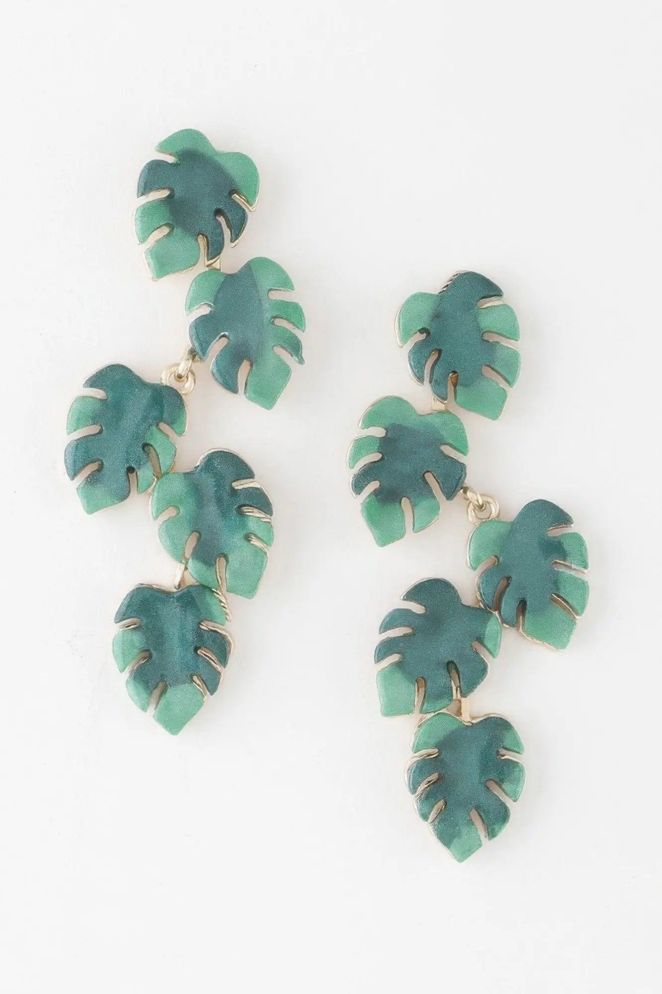 Monstera Leaf Drop Earrings - DressAffection