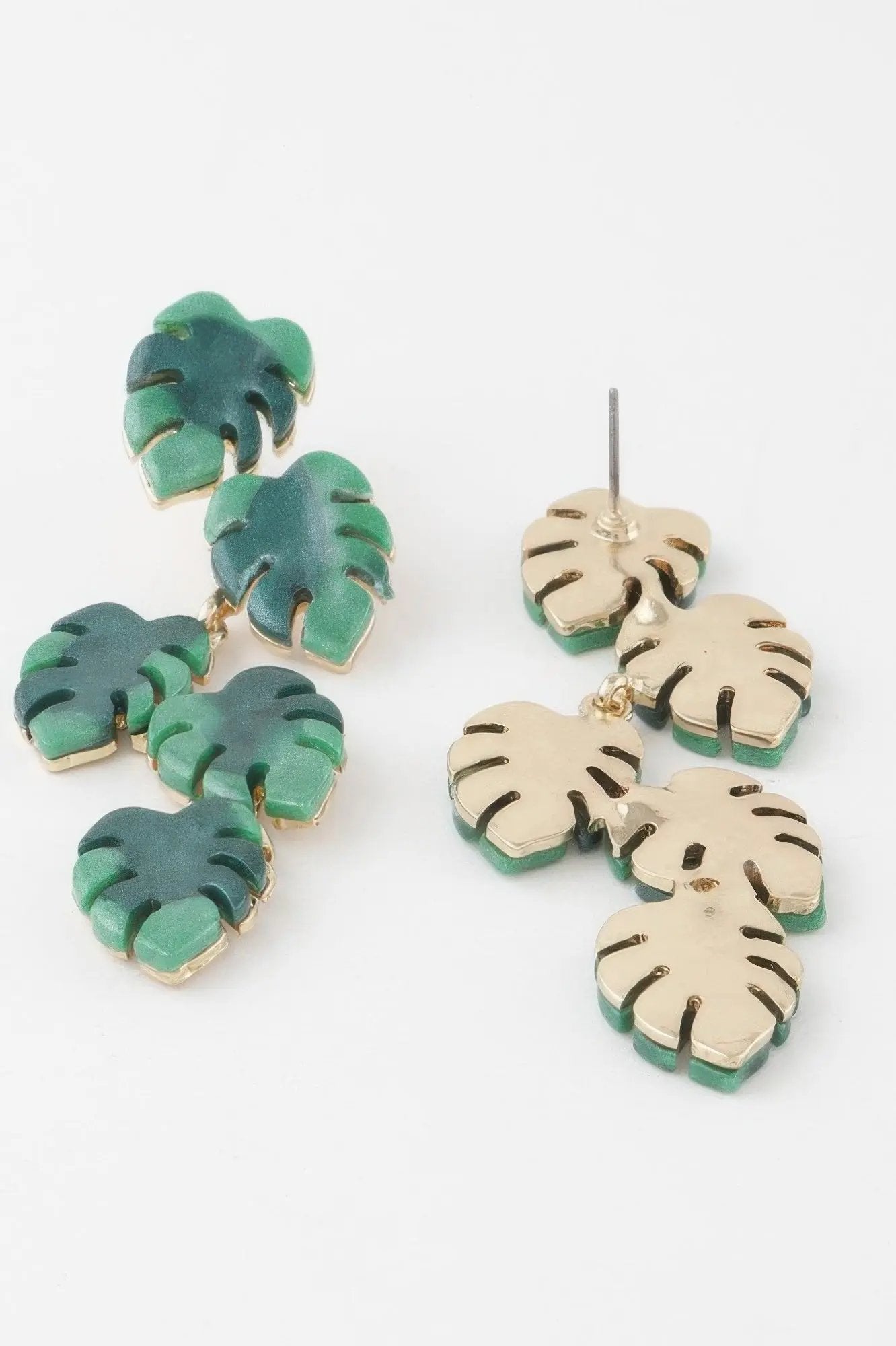 Monstera Leaf Drop Earrings - DressAffection