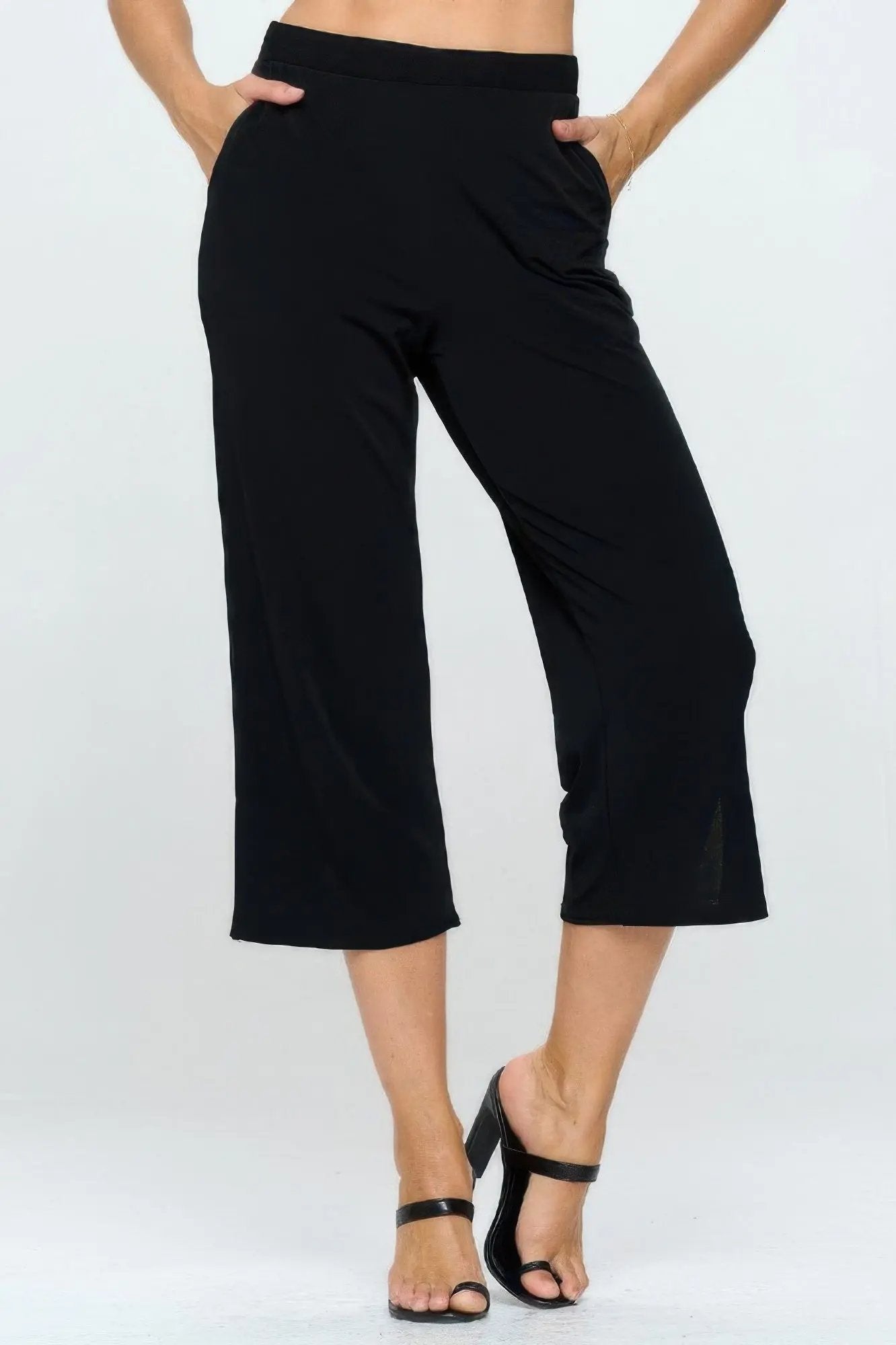 Moss Crepe Wide Leg Angle Pants - DressAffection