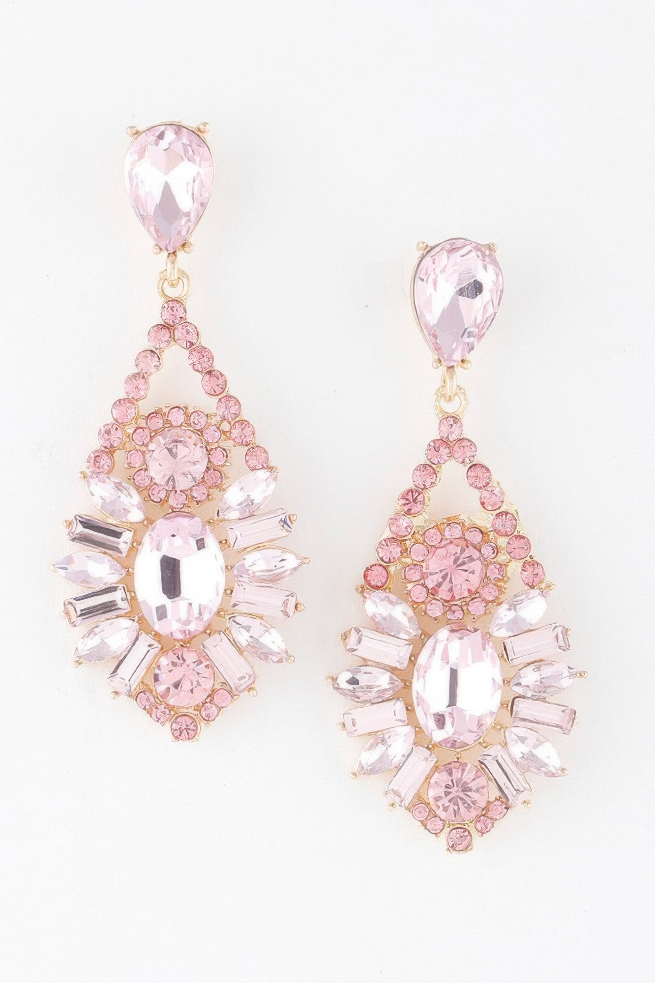 Multi Crystal Teardrop Earrings - DressAffection