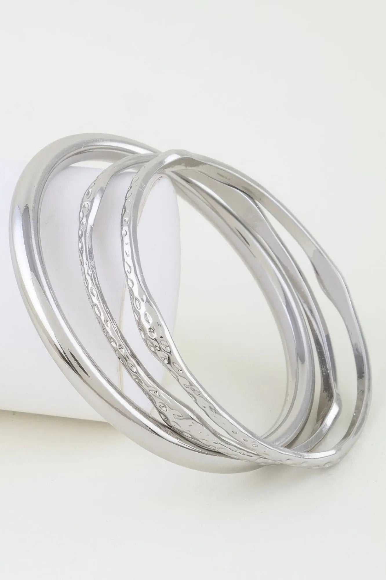 Multi Hammered Cuff Bracelet - DressAffection