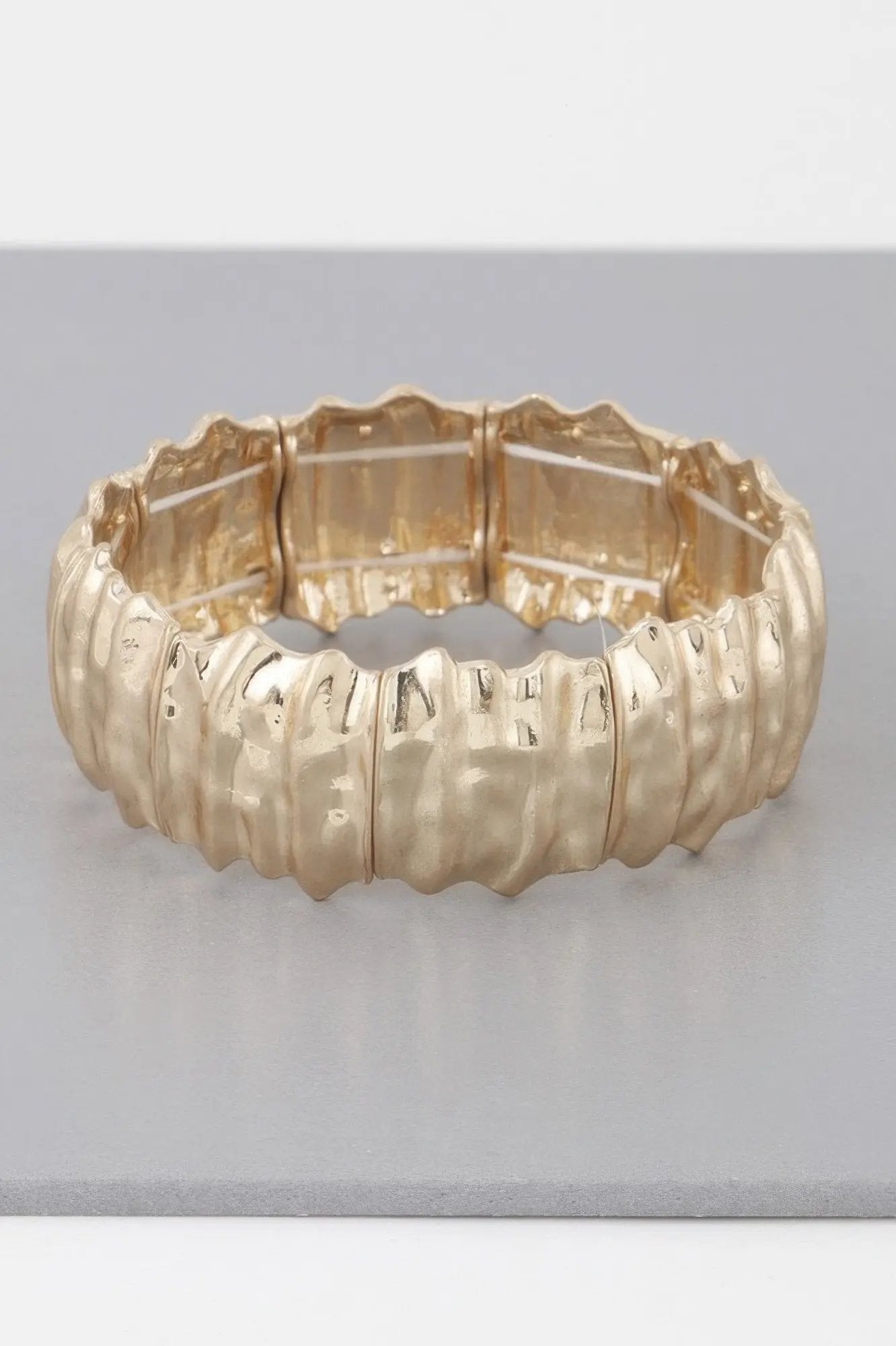 Multi Hammered Metal Bracelet - DressAffection