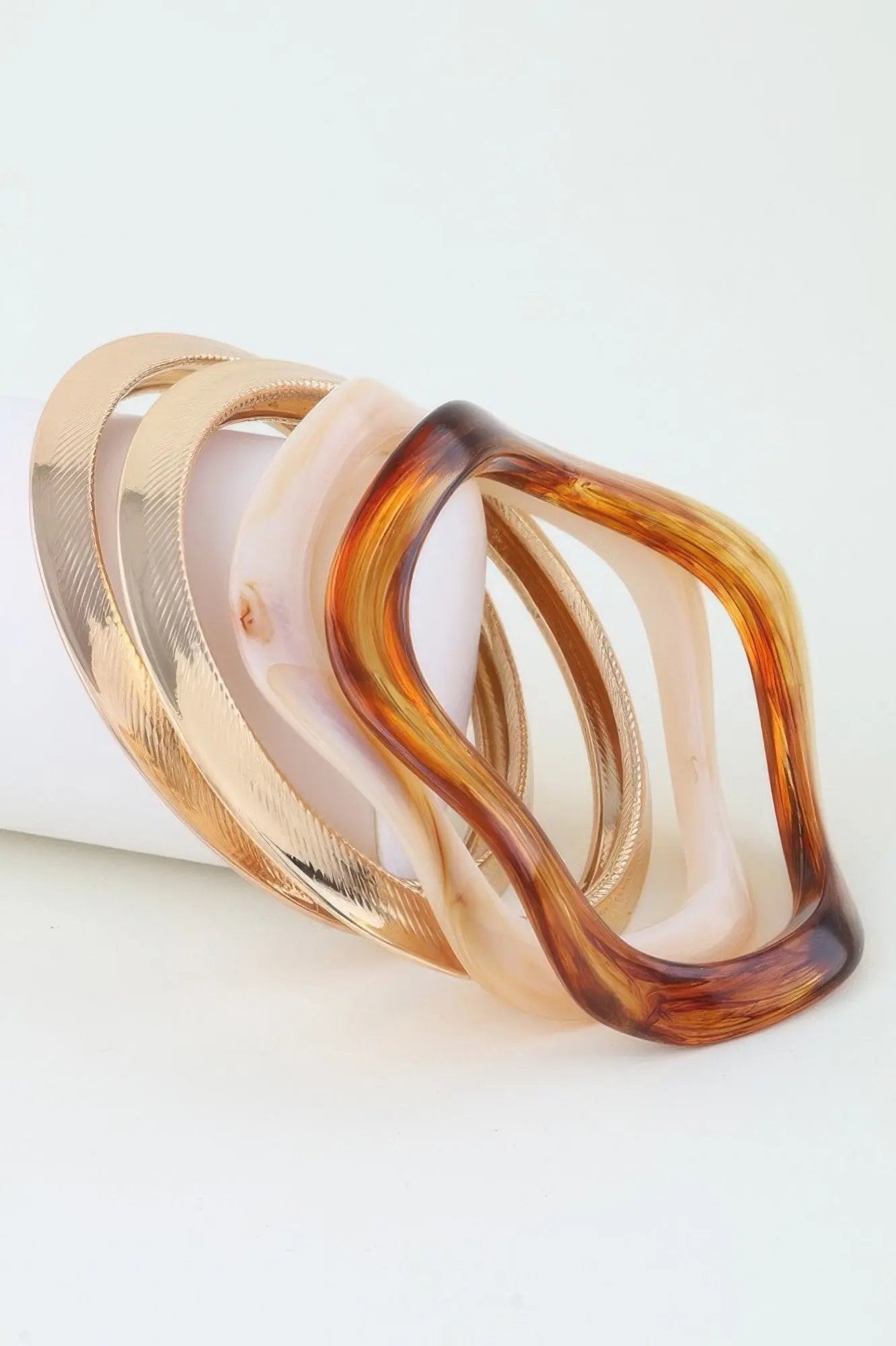 Multi Marble Wave Cuff Bracelet - DressAffection