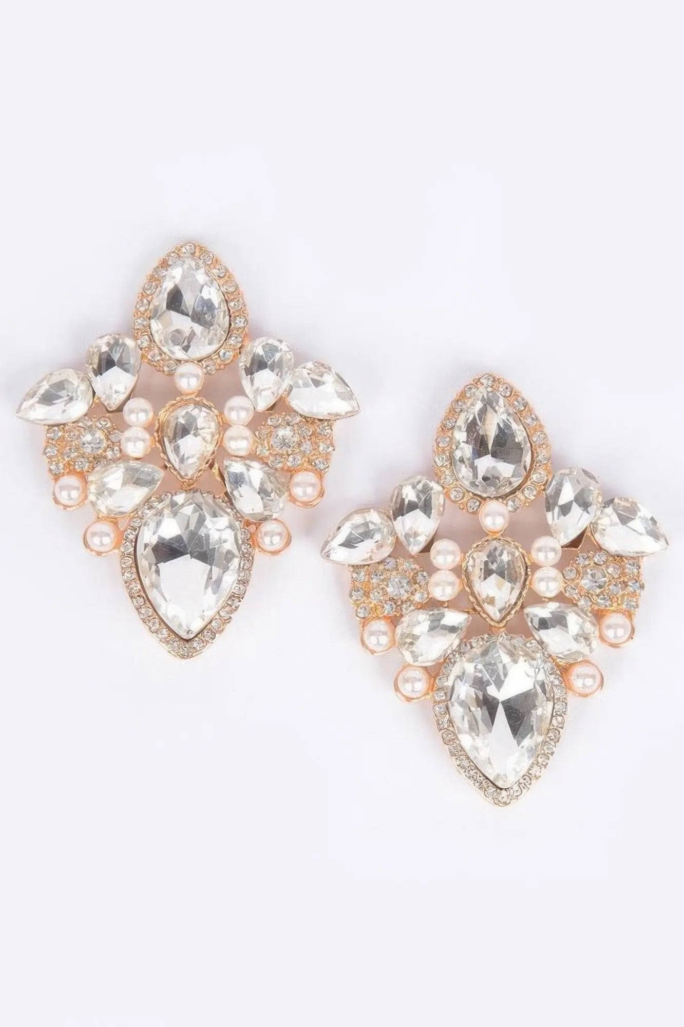 Multi Rhinestone Earring - DressAffection
