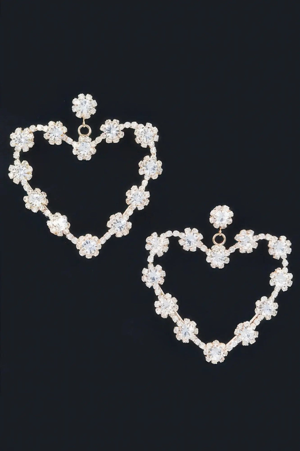 Multi Rhinestone Flower Heart Shape Earring - DressAffection