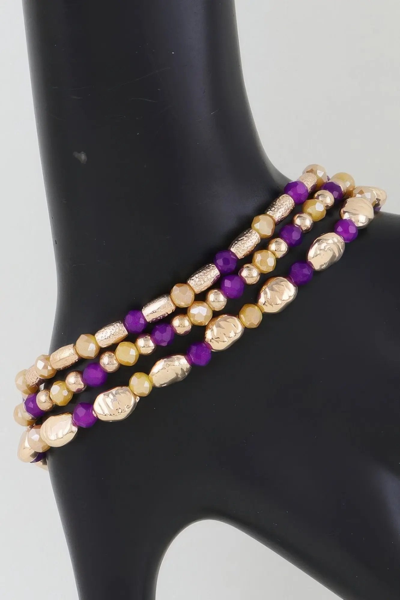 Multi Tone Stone Beaded Bracelet - DressAffection