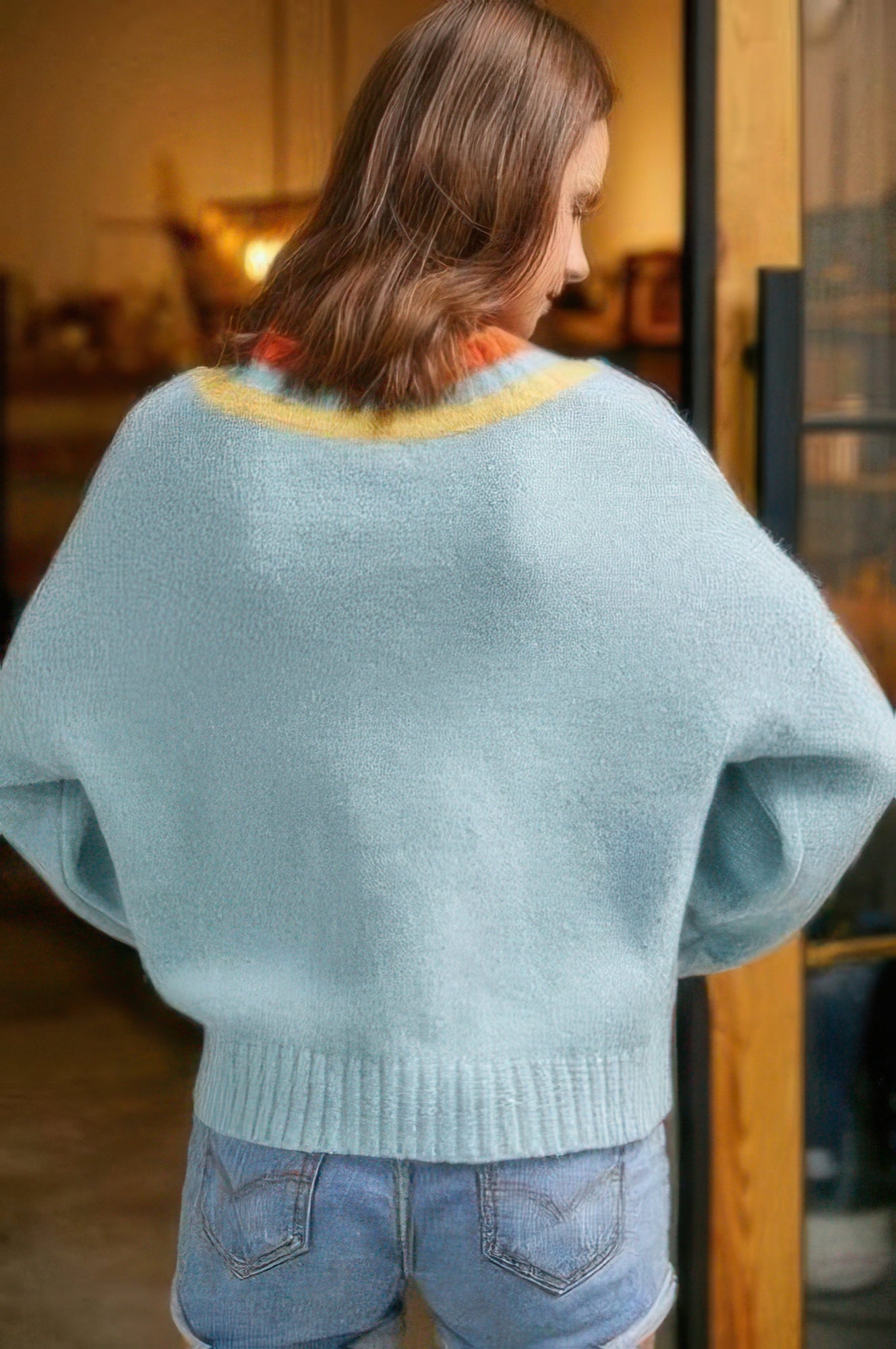 Overlap V Neck Sweater - DressAffection