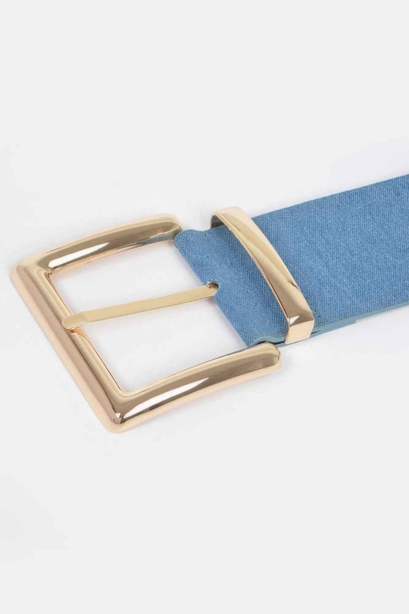 Oversized Metal Buckle Denim Waist Belt