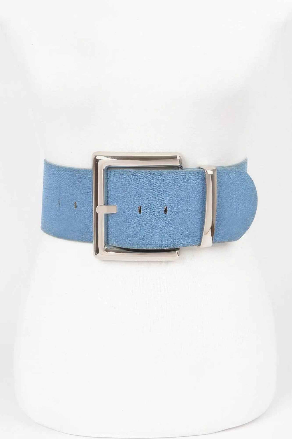 Oversized Metal Buckle Denim Waist Belt