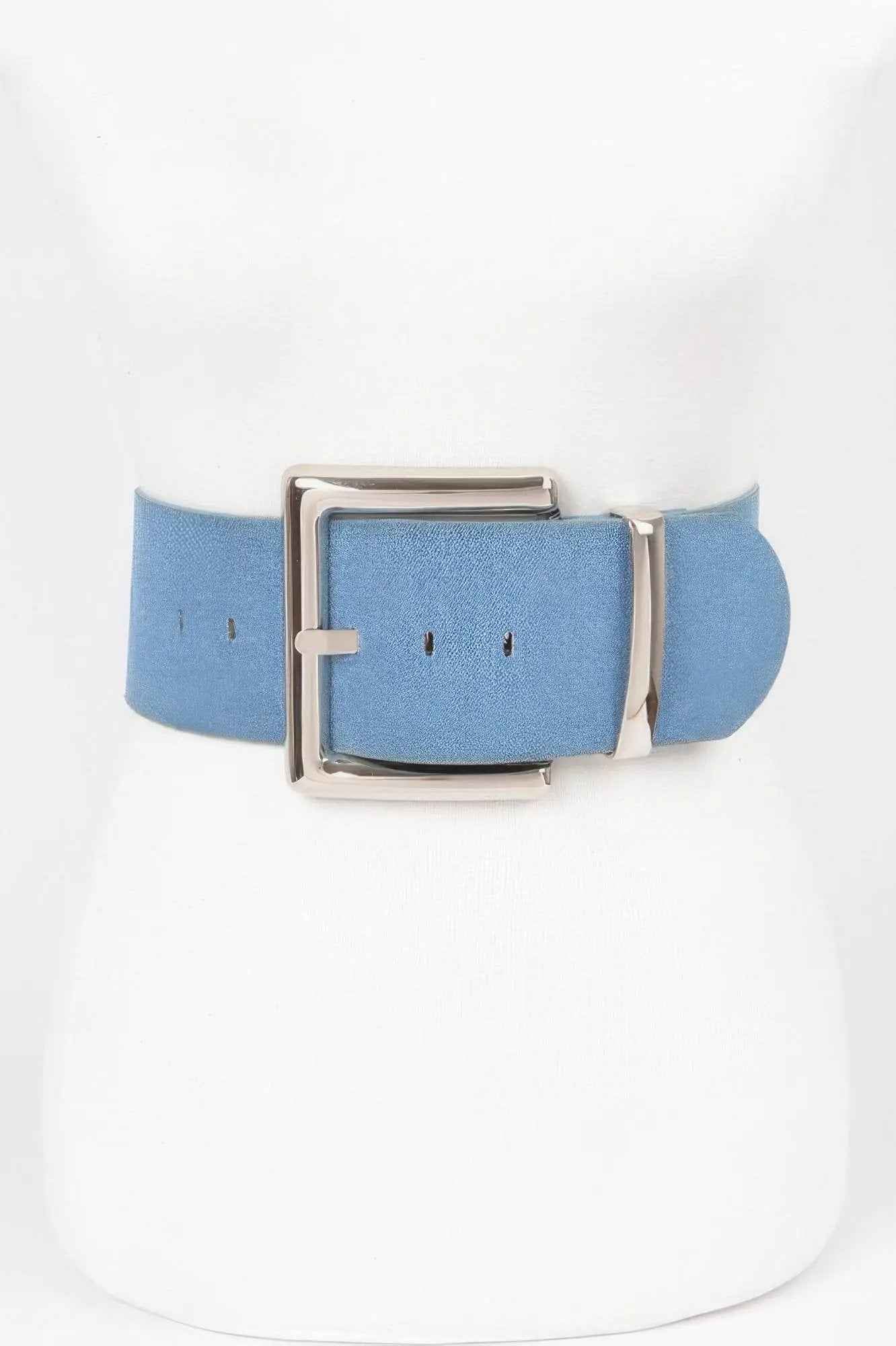Oversized Metal Buckle Denim Waist Belt