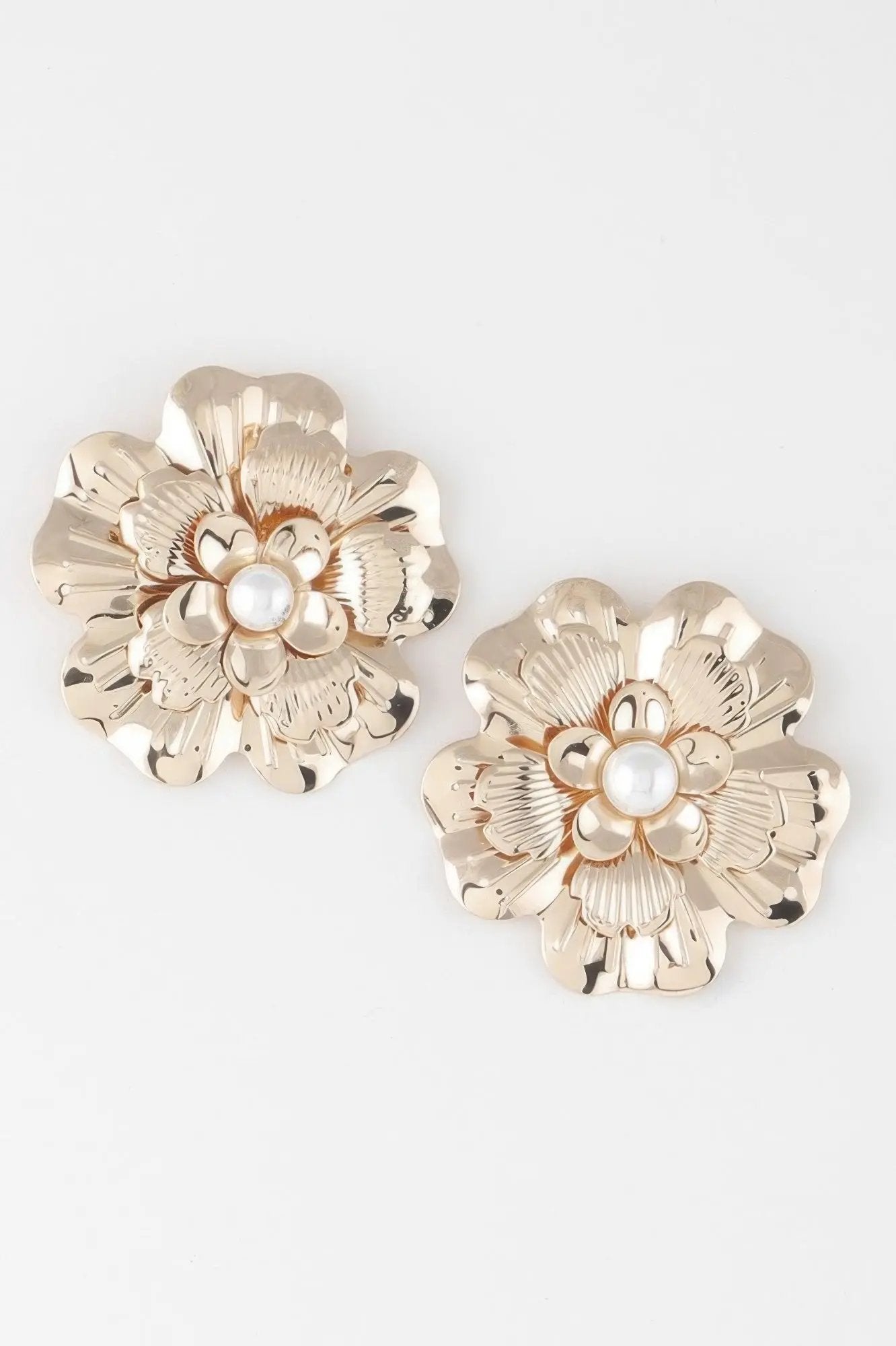 Pearl Flower Stud Earrings - DressAffection