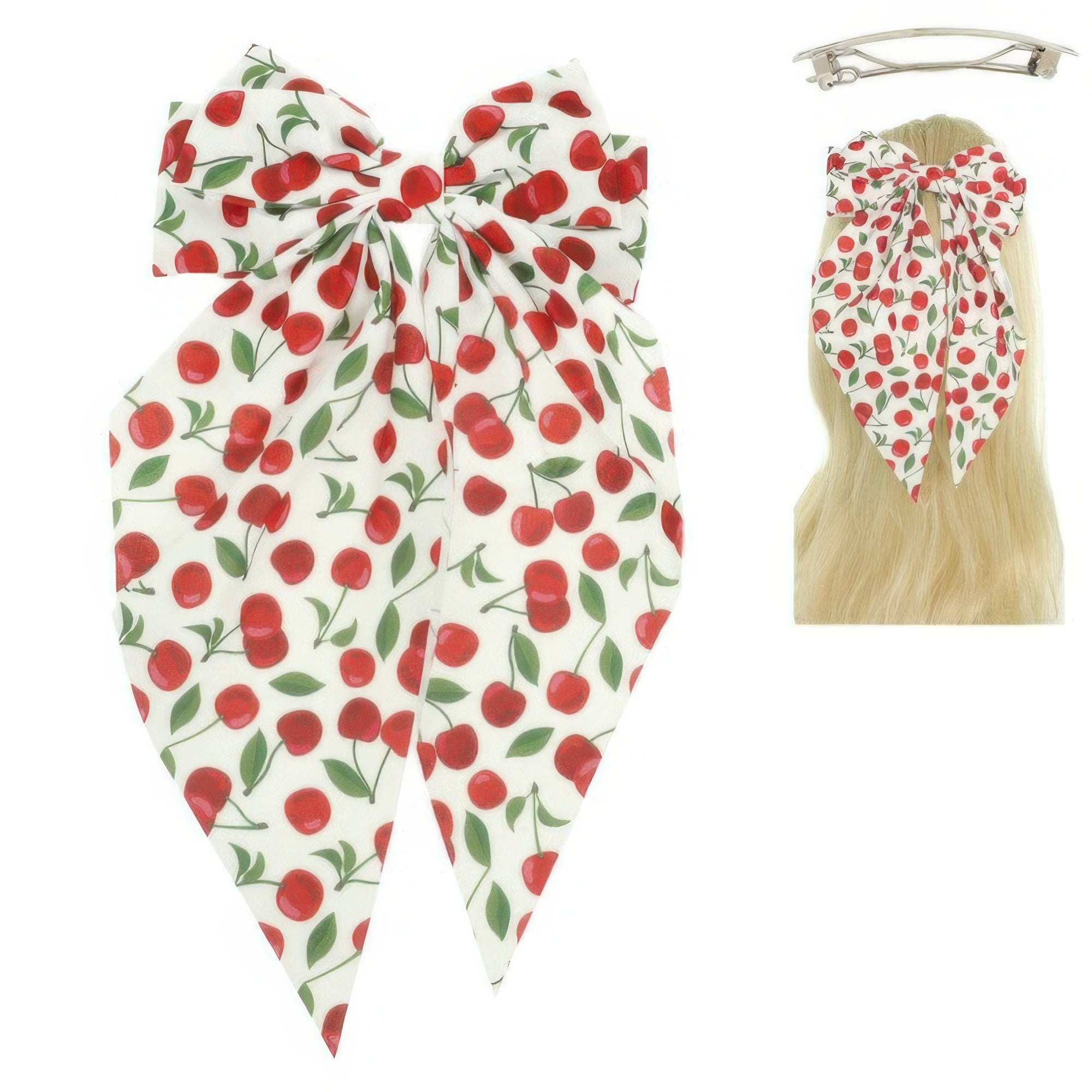 Playful Cherry Design Barrette Hair Clip - DressAffection