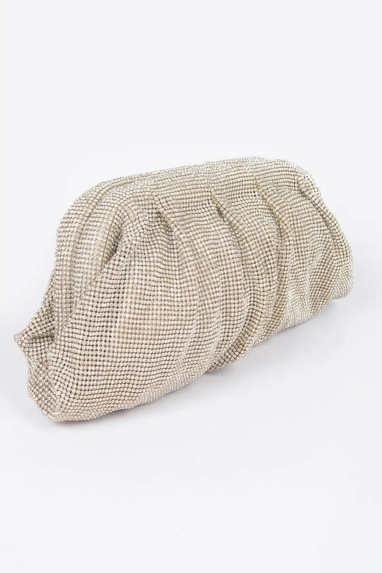 Pleated Rhinestone Party Clutch - DressAffection