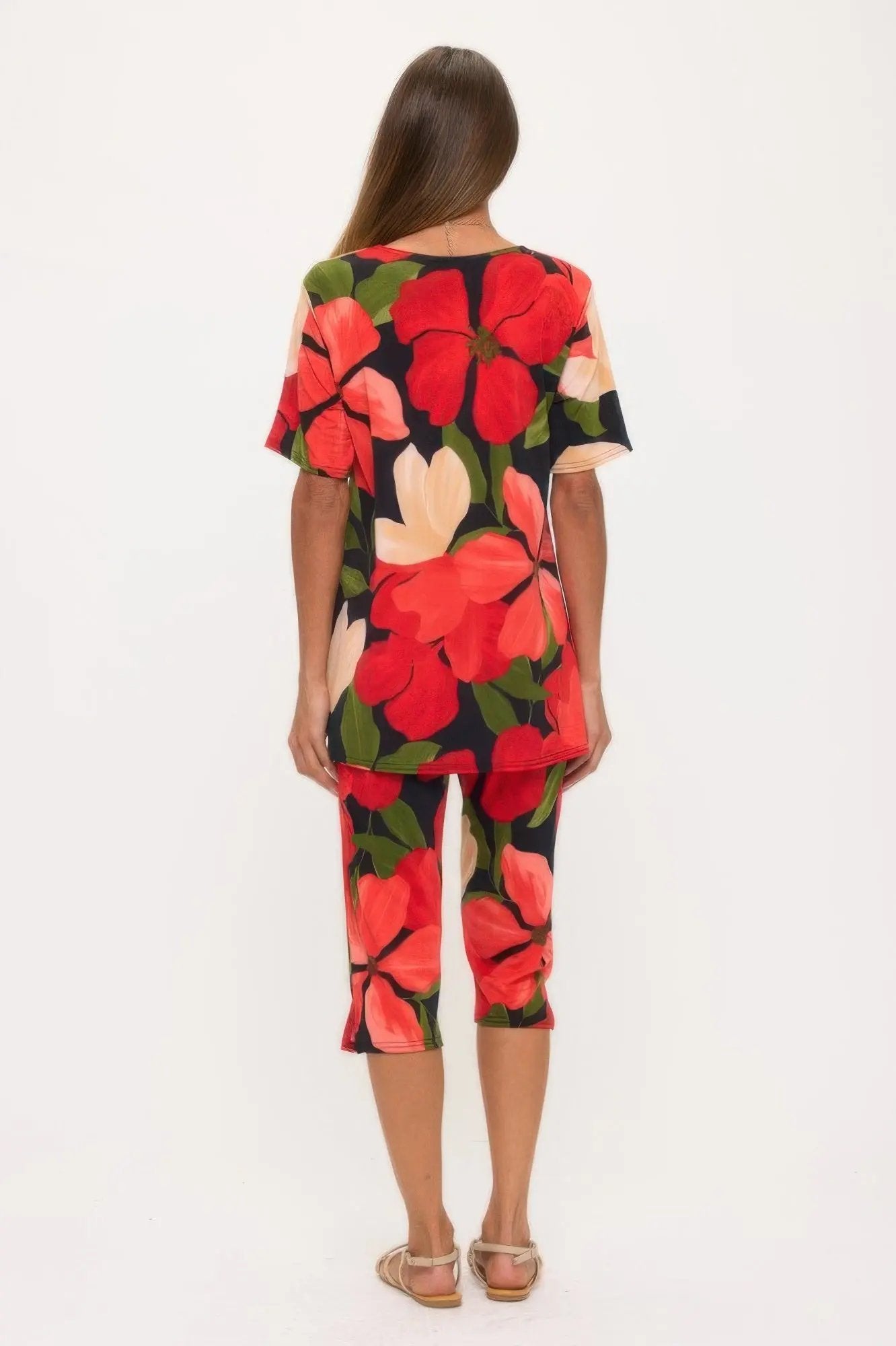 Plus Size Bns Capri Pants Set - DressAffection